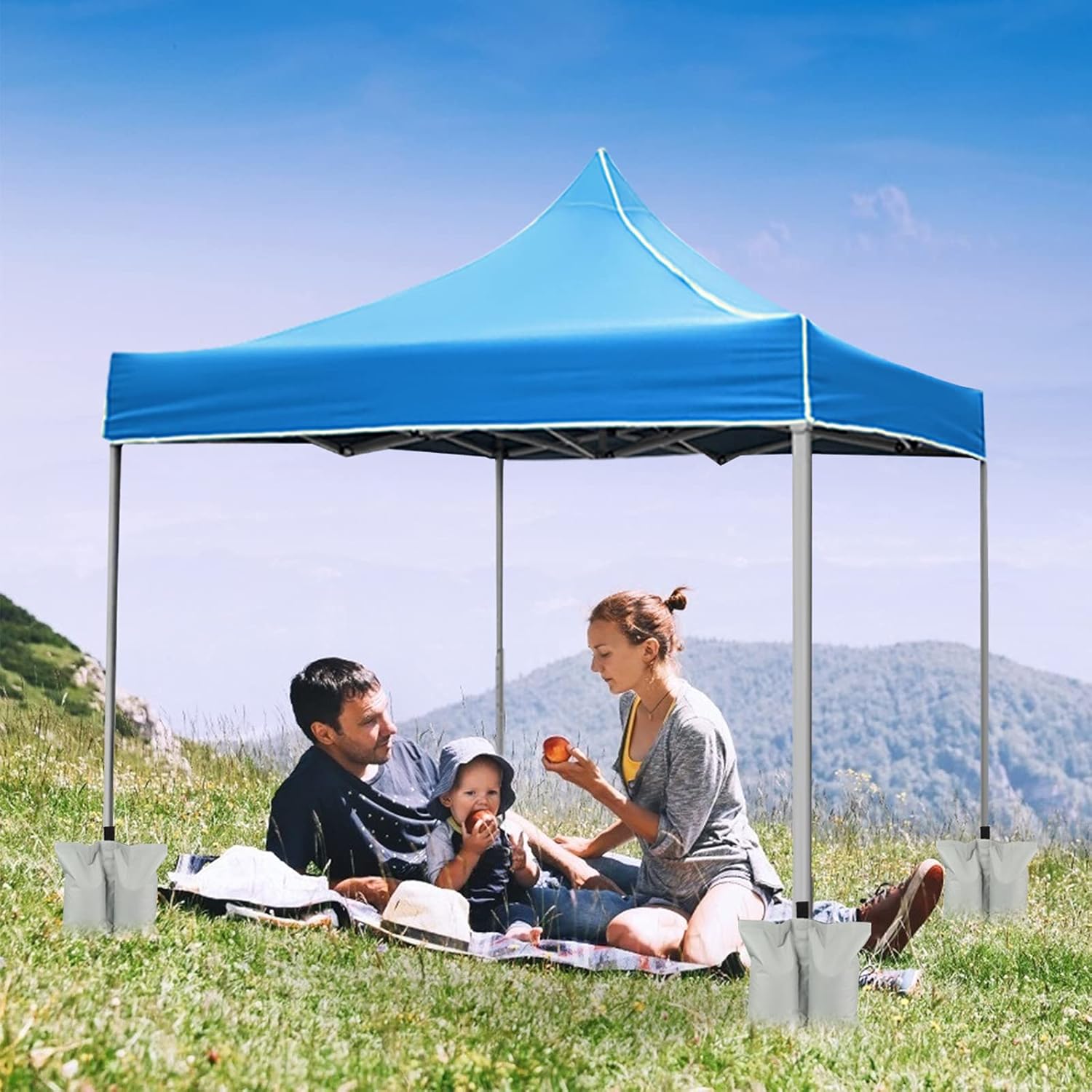 Thumbnail 6 de RIOGOO set da 4 sacchi di sabbia per gazebo/tenda pop up con doppia cucitura e chiusura doppia zip