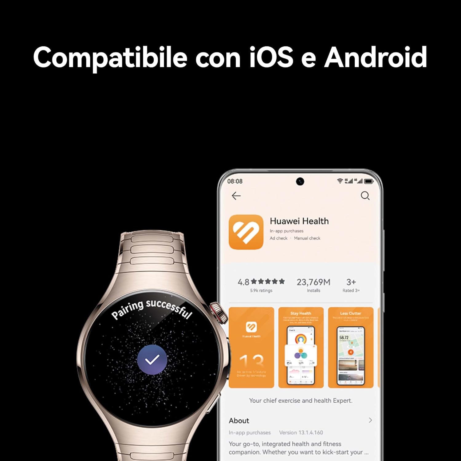Thumbnail 6 de HUAWEI WATCH 5 46mm: Orologio smart multi-sensing con eSIM, ECG e Health Glance
