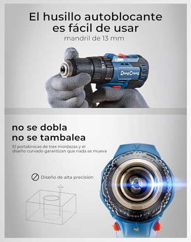 Detalle de Dong Cheng taladro percutor a batería 20V 50Nm con 2x2,0Ah y 13mm