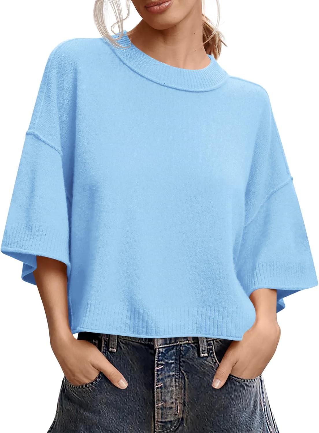 Thumbnail 5 de Saodimallsu Oversized Cropped Knit Top