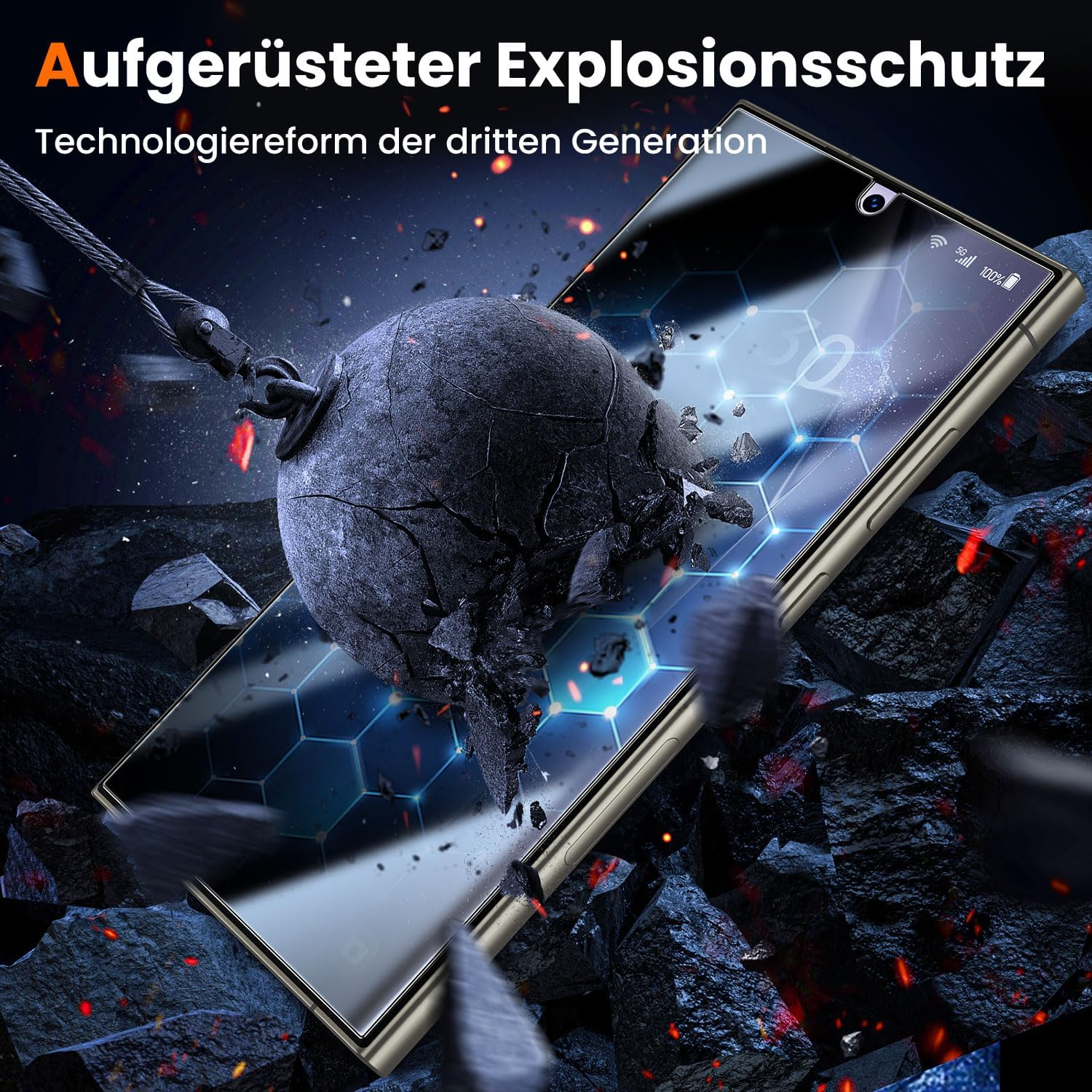 Detalle 2 de UniqueMe Samsung Galaxy S24 Ultra Panzerglas 28°
