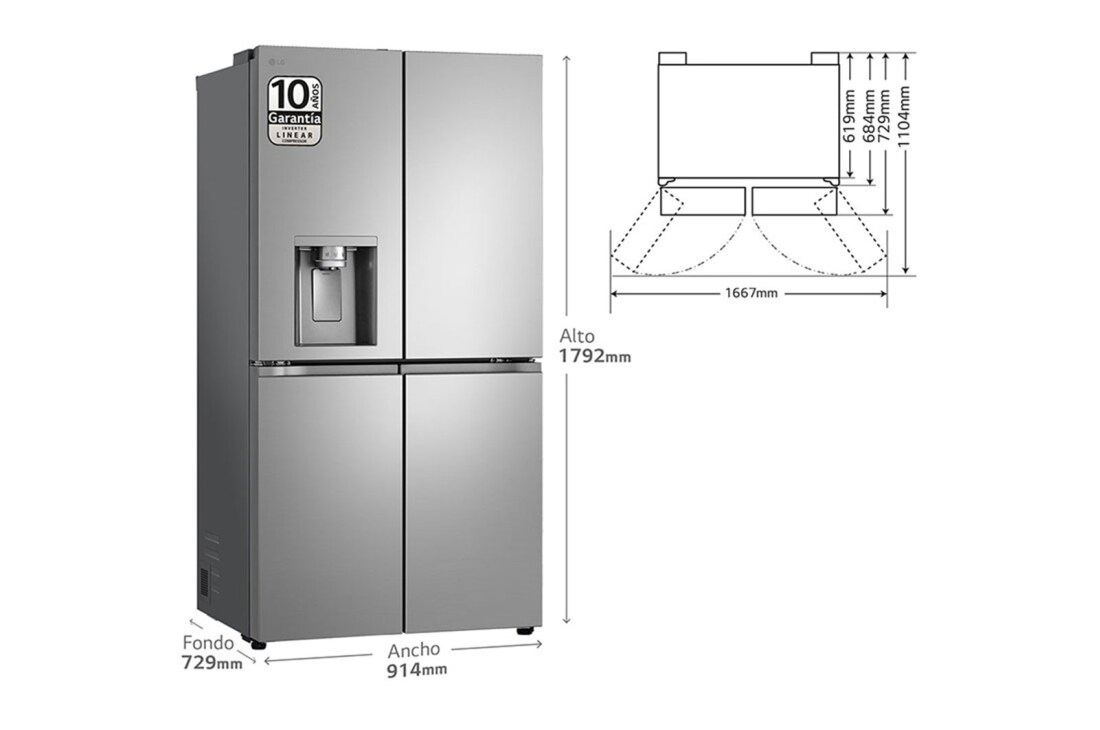 Thumbnail 2 de LG GML960PYBE Outlet frigorífico combi 179 cm inox antihuellas