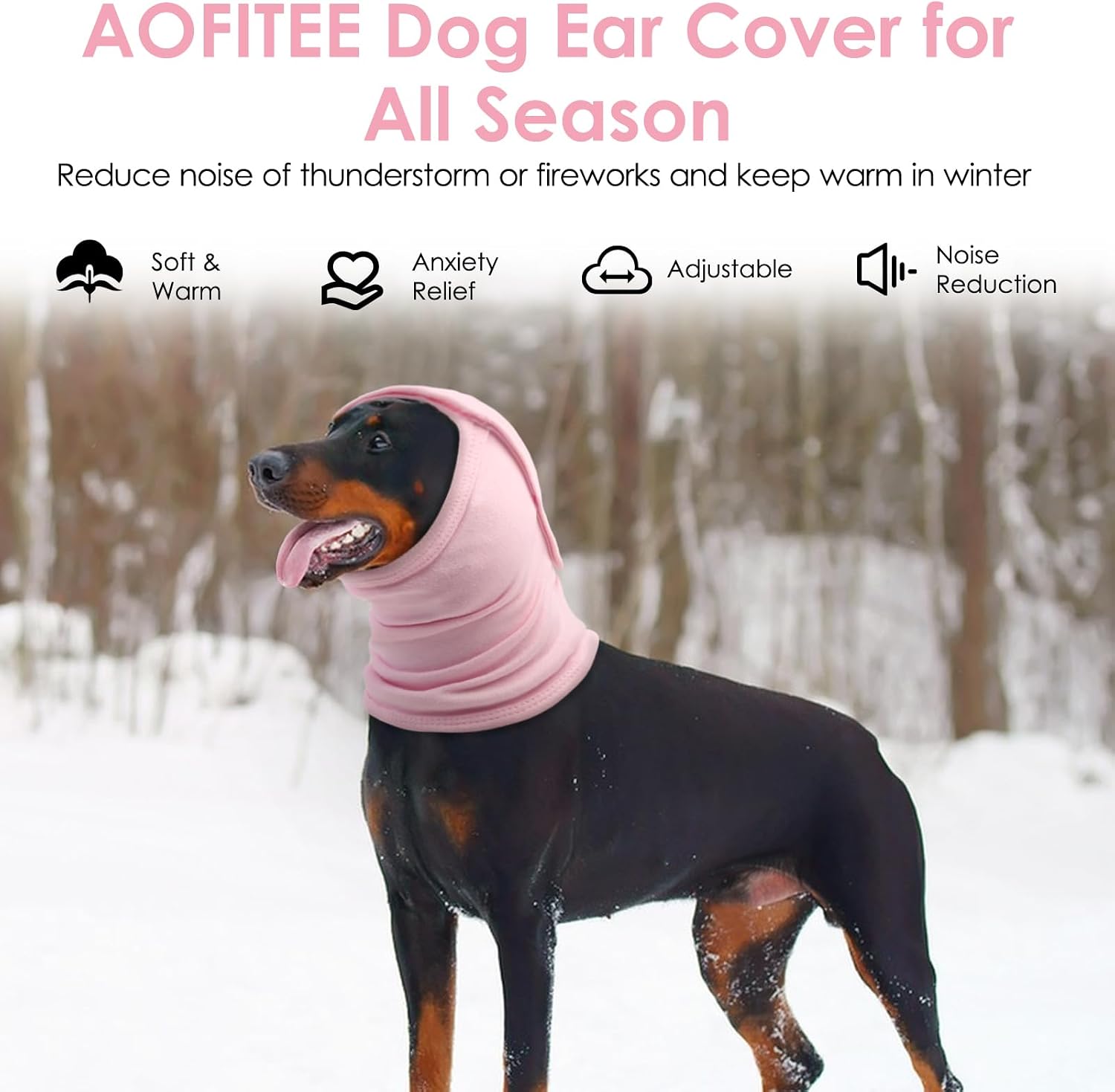 Thumbnail 5 de Dog calming noise hoodie for pets, Ear wraps