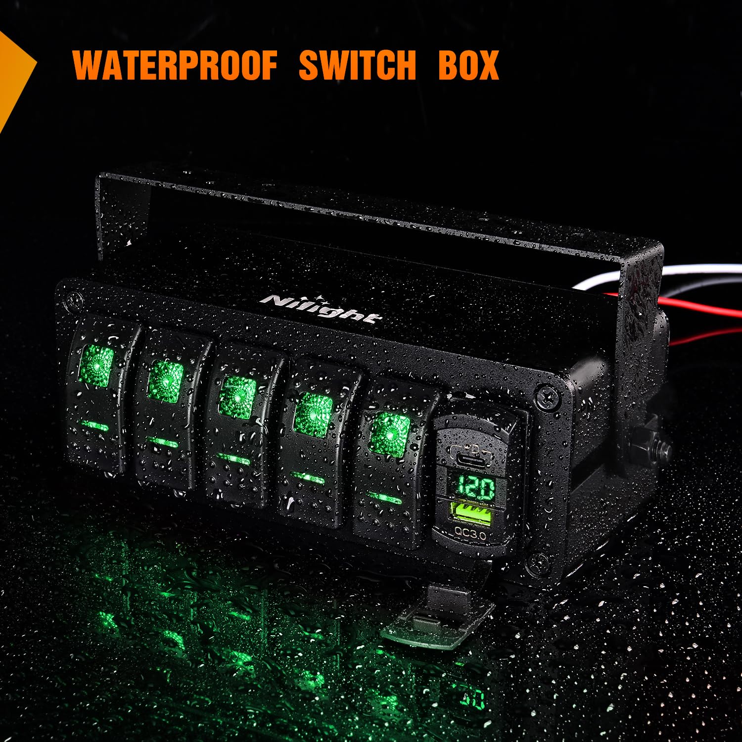 Thumbnail 6 de Nilight 5-Gang Rocker Switch Box, 12V