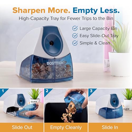 Detalle de Bostitch Office Electric Pencil Sharpener — Heavy-Duty, Stall-Free Motor for Classroom & Desk