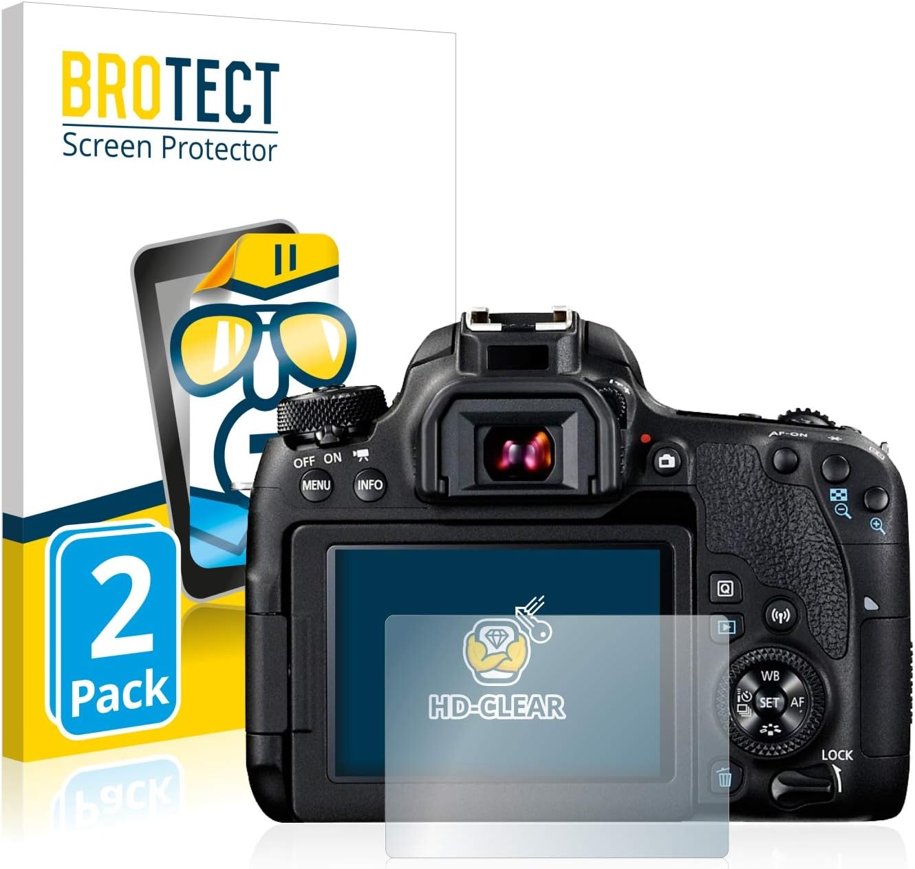 Brotect Pellicola Protettiva per Canon EOS 77D – protezione schermo trasparente (2 pezzi) anti-impronte