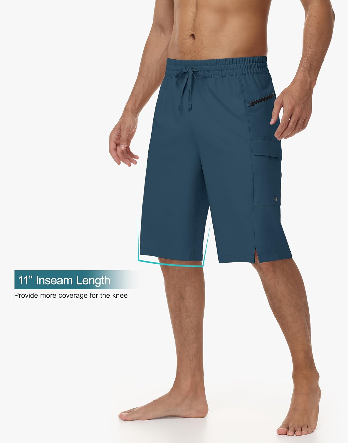 Detalle de MIVEI Men's Swim Trunks, 11-Inch Inseam