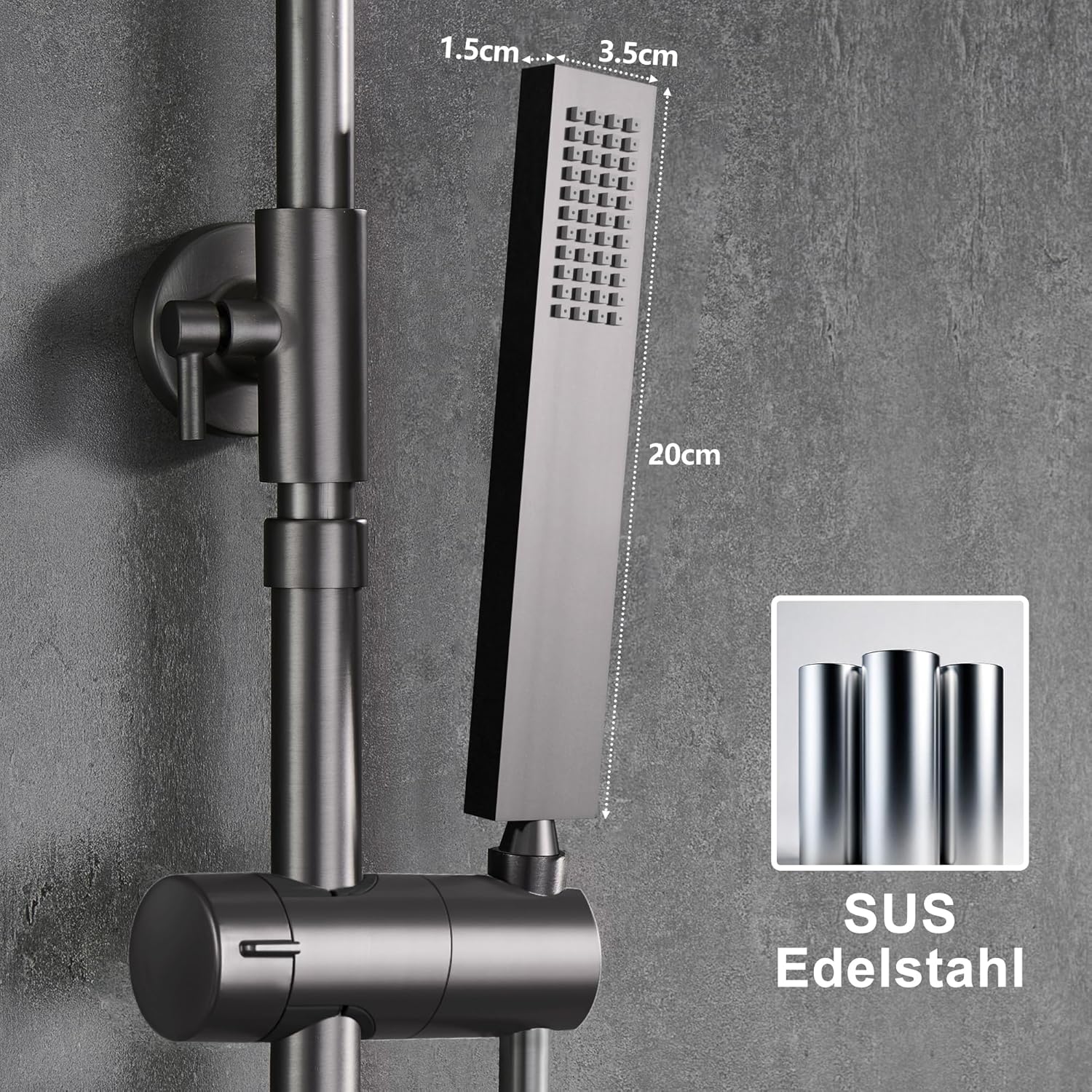 Thumbnail 2 de Görbach Columna de Ducha termostática Gris Gunmetal