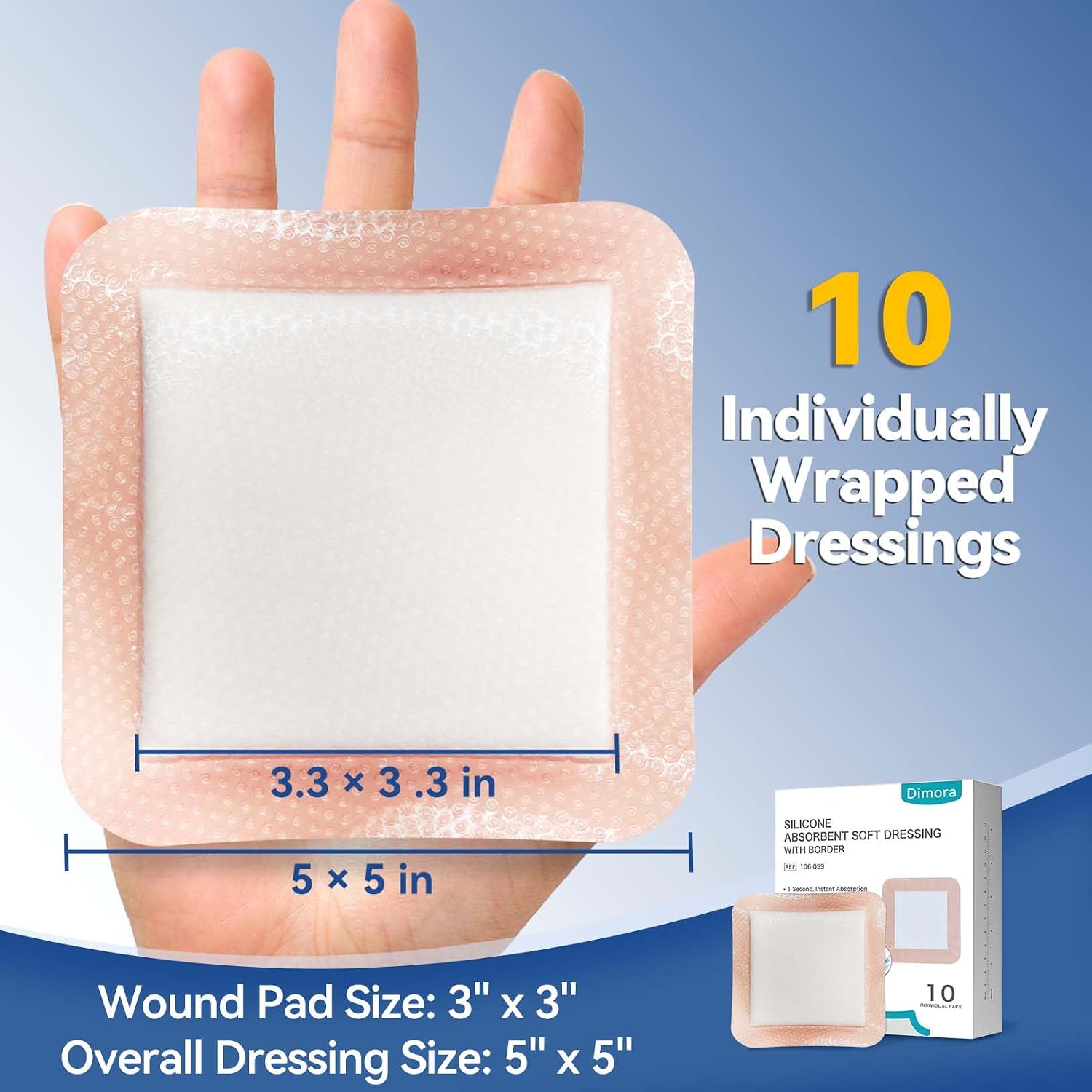 Detalle 2 de Dimora Silicone Super Absorbent 5x5 10ct