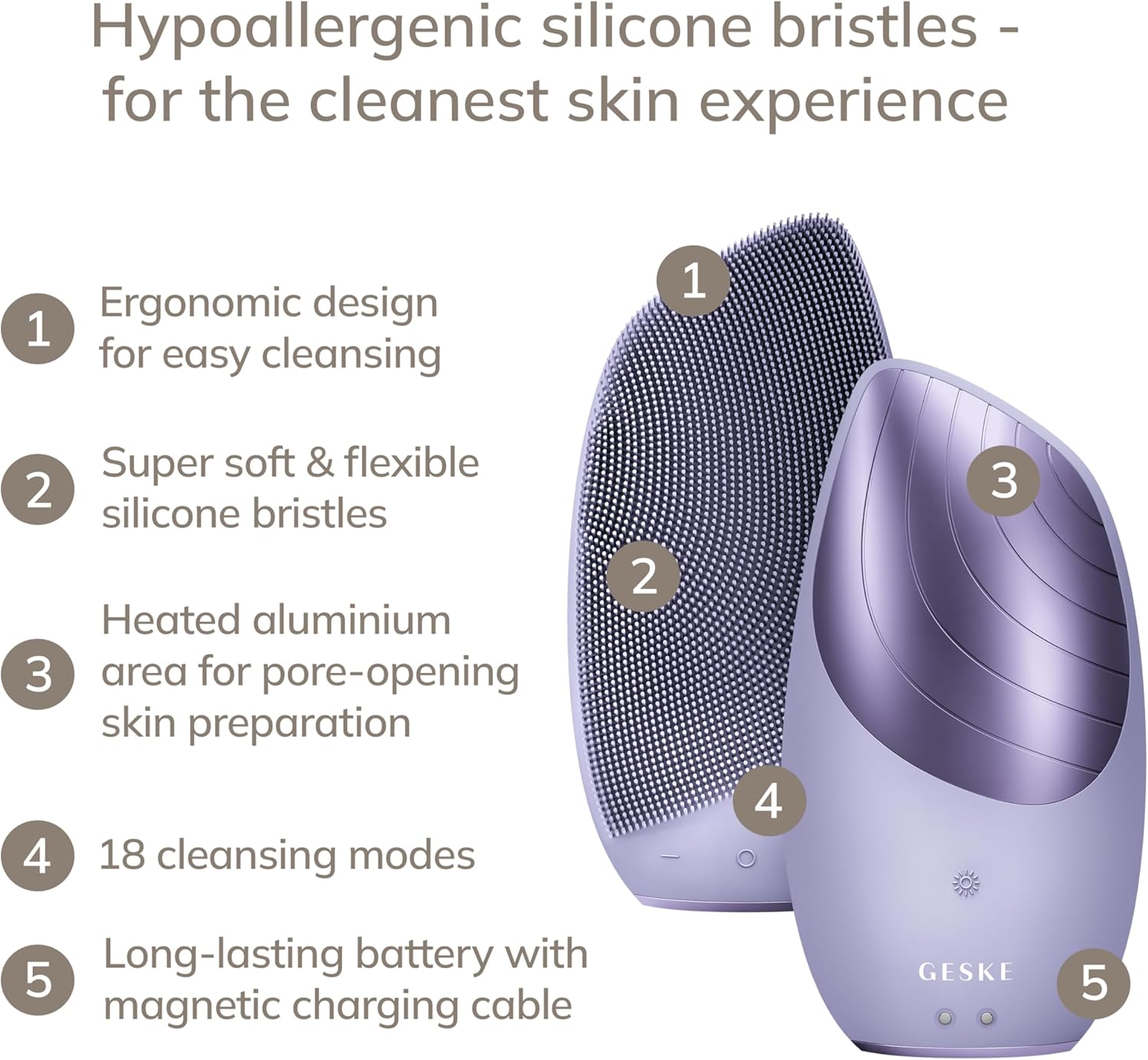 Thumbnail 1 de GESKE SmartAppGuided Thermo Facial Brush 6 in 1: pulizia profonda, caldo rilassante e massaggio per il viso