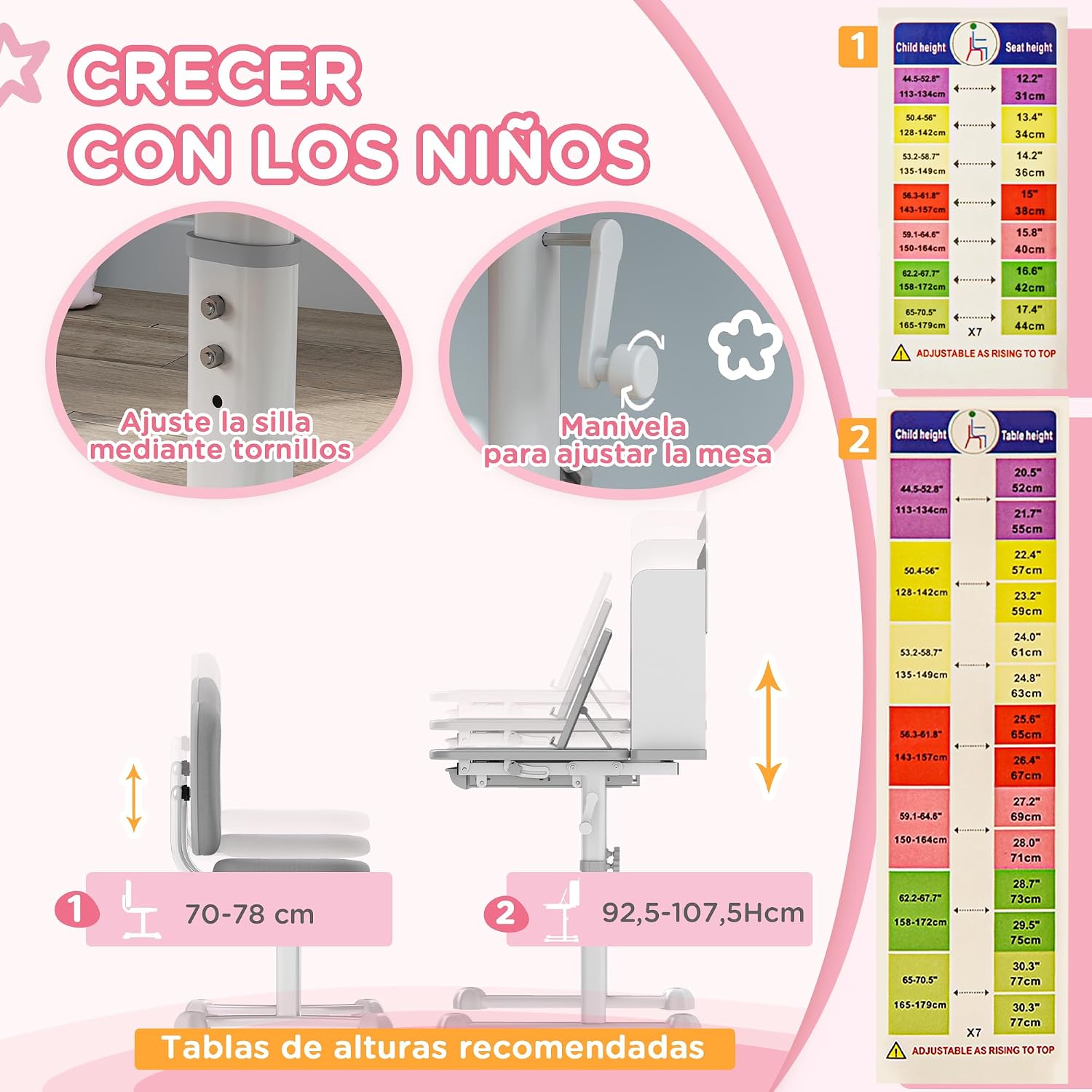 Thumbnail 4 de AIYAPLAY Escritorio y Silla Infantil Gris 80x55 cm
