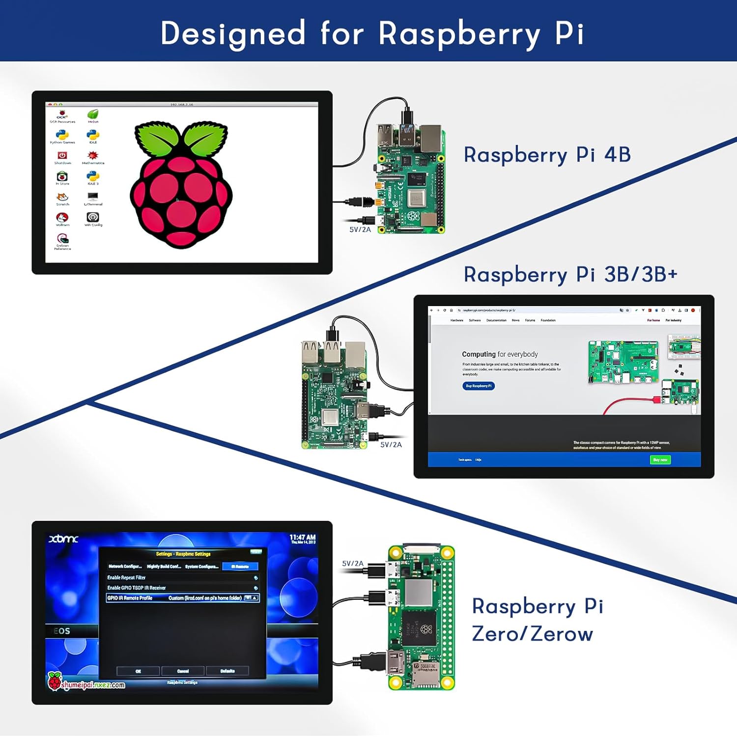 Thumbnail 3 de HAMTYSAN 15,6-Zoll Raspberry-Pi Touchscreen-Monitor (FHD 1920×1080, IPS, 10-Punkt) mit Dual-Lautsprechern