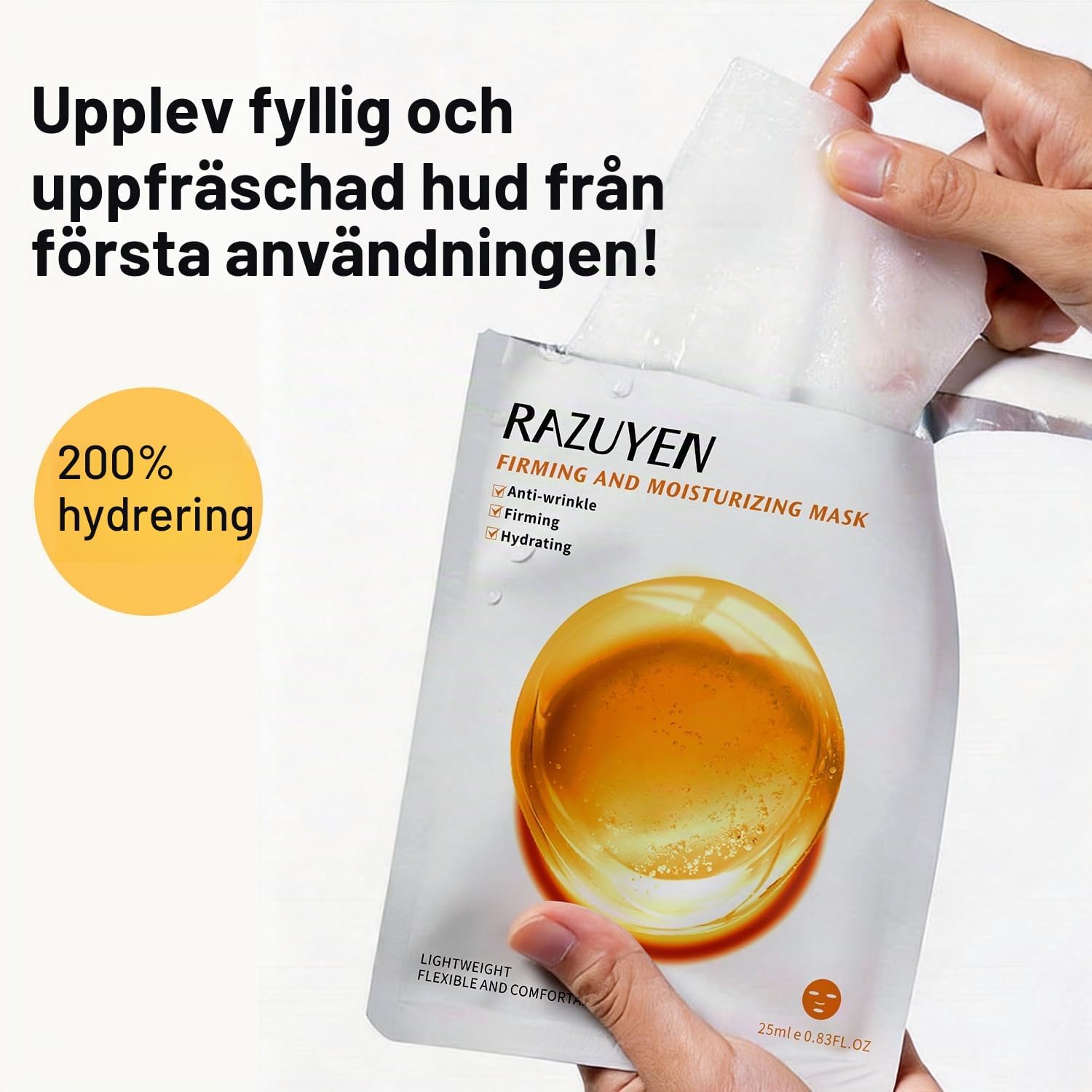 Thumbnail 3 de RAZUYEN ansiktsmasker, 10-pack med hyaluronsyra och peptider