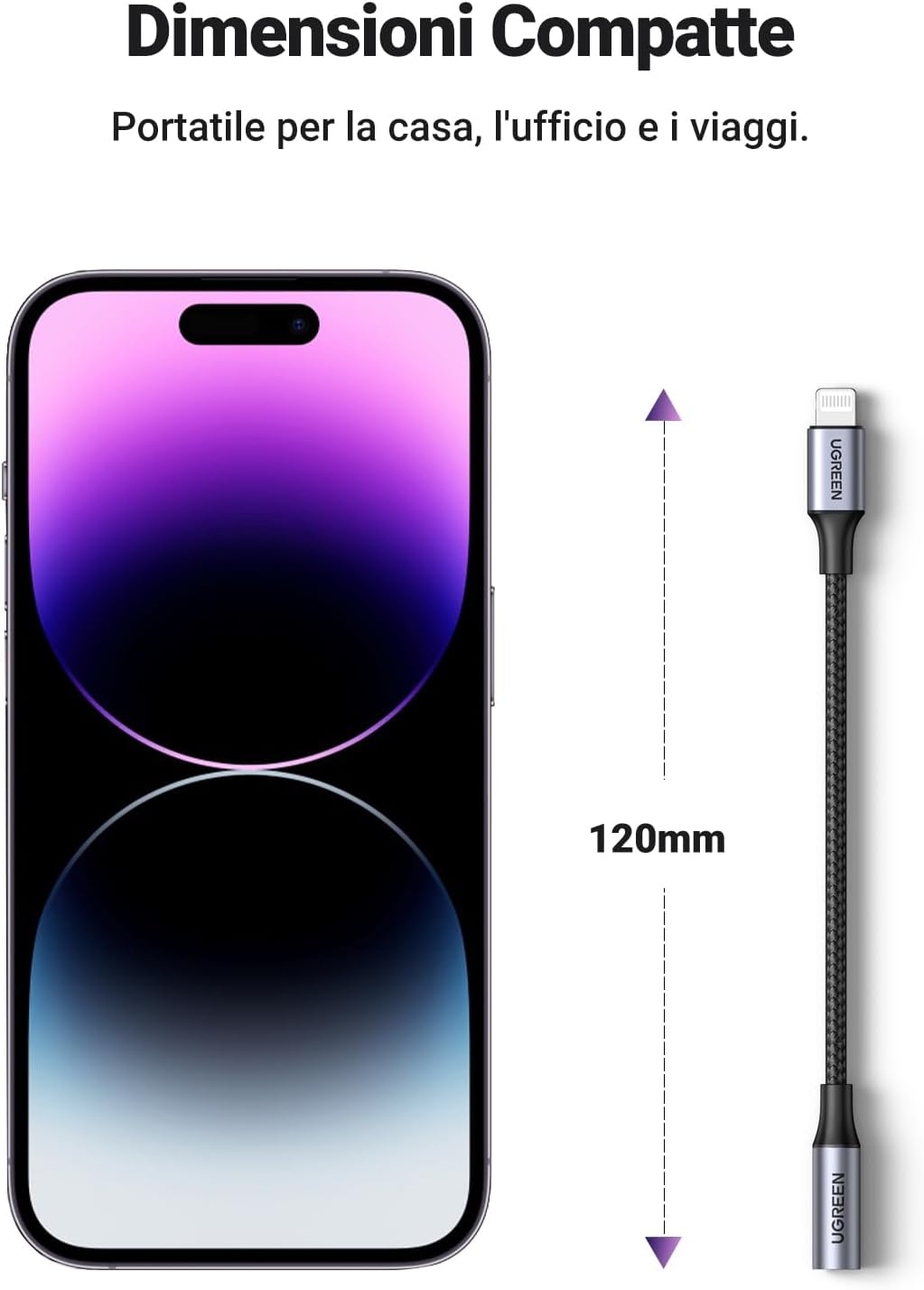 Thumbnail 6 de UGREEN Adattatore cuffie Lightning → Jack 3,5 mm MFi certificato per iPhone e iPad (grigio)