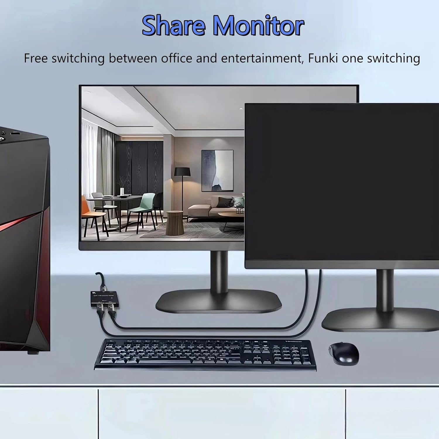 Thumbnail 5 de DisplayPort Switch 8K Bi-directional DP Switcher (1 in 2 out / 2 in 1 out) DP 1.4 8K@60Hz, USB-powered – Black