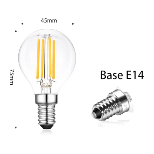 Thumbnail 1 de Sokkldccd E14 LED Light Bulb Golf Ball (G45), 4W, Warm White 2700K, 40W Equivalent — Pack of 3