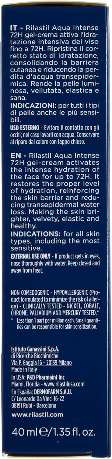 Thumbnail 5 de Rilastil Aqua Intense 72H gel-crema idratante con acido ialuronico e ceramidi, 40 ml