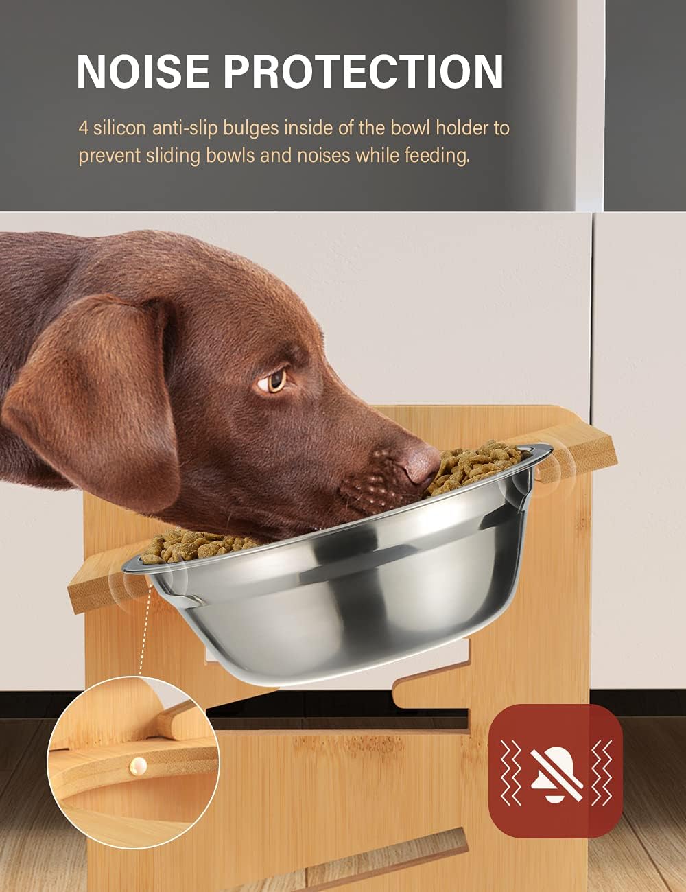Detalle 1 de Vantic Raised Dog Bowls 28cm, 2 Bowl Set