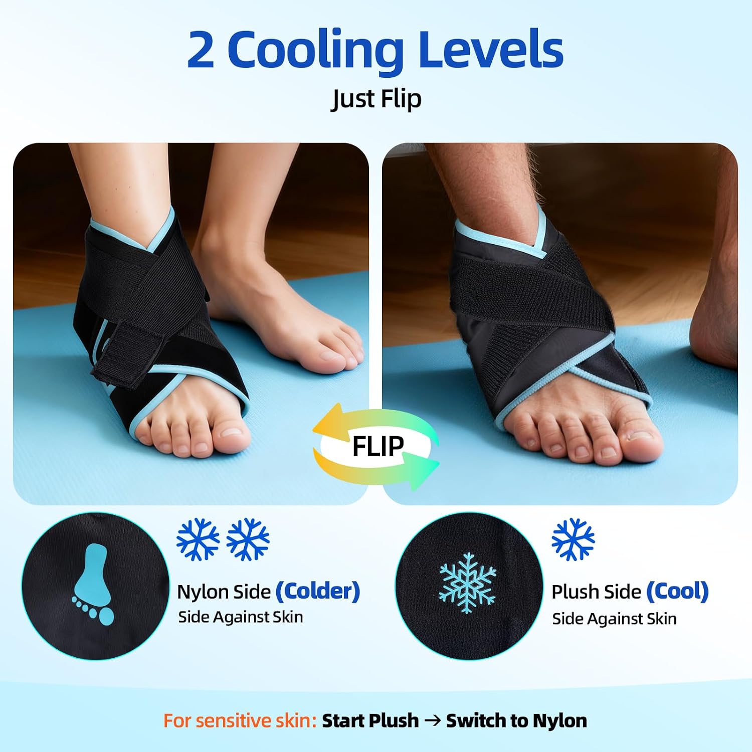 Detalle de Comfytemp Ice Pack Wrap for Foot & Ankle – Reusable Hot Cold Compress