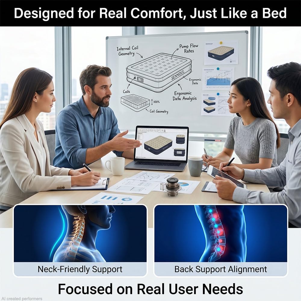 Thumbnail 6 de SENNOUL Air Mattress Queen 16" inflatable bed