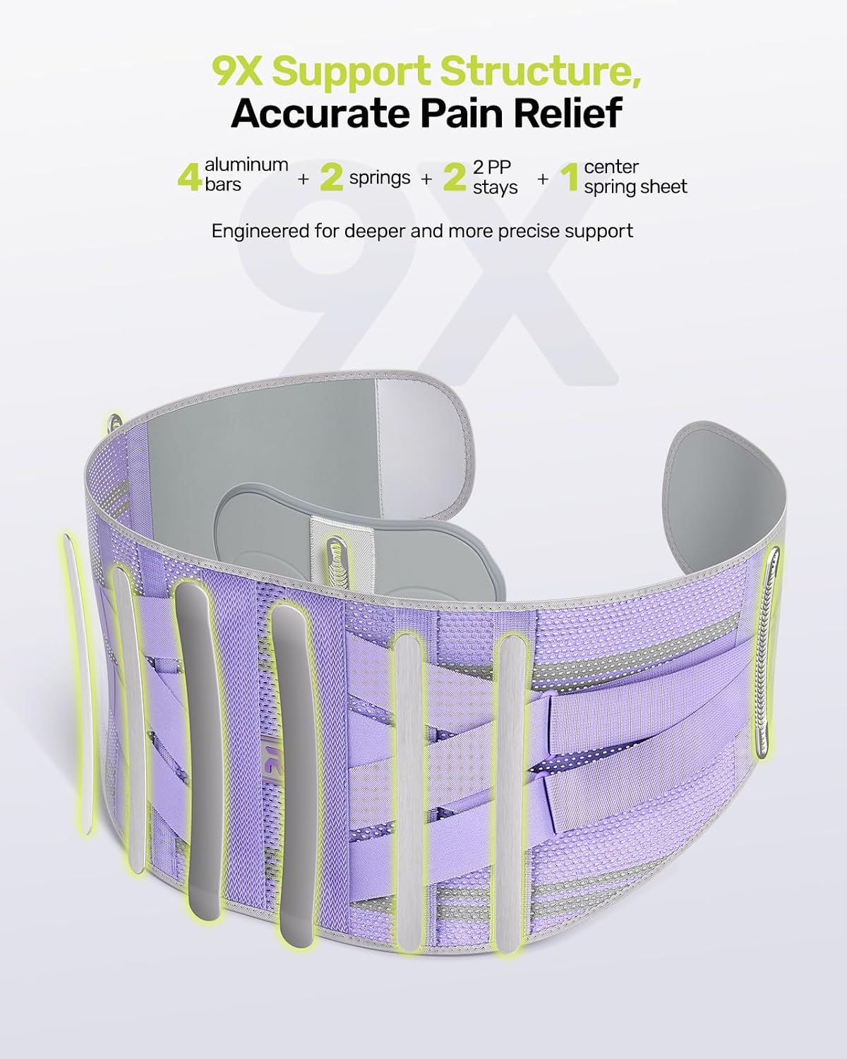 Thumbnail 1 de Rakiie ESP010 Women's Back Brace, Small, Purple, 9-Stay Support with 3D Pad