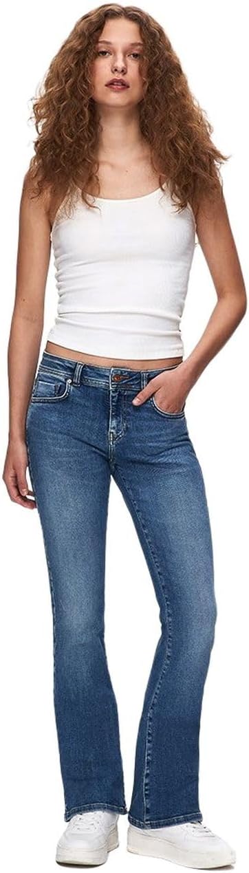 Detalle de LTB Juliana – Jeans Moderne Femme, coupe bootcut et low rise, denim bleu délavé moyen