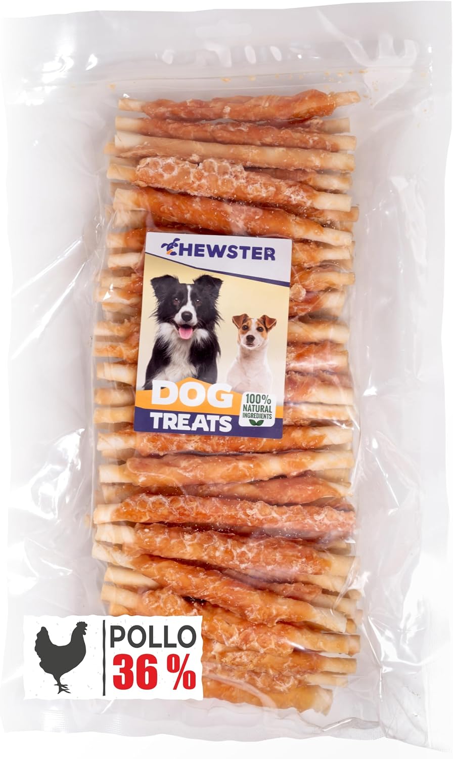 CHEWSTER Bastoncini da masticare con Pollo – Snack per cani, confezione da 85 pezzi (800 g)
