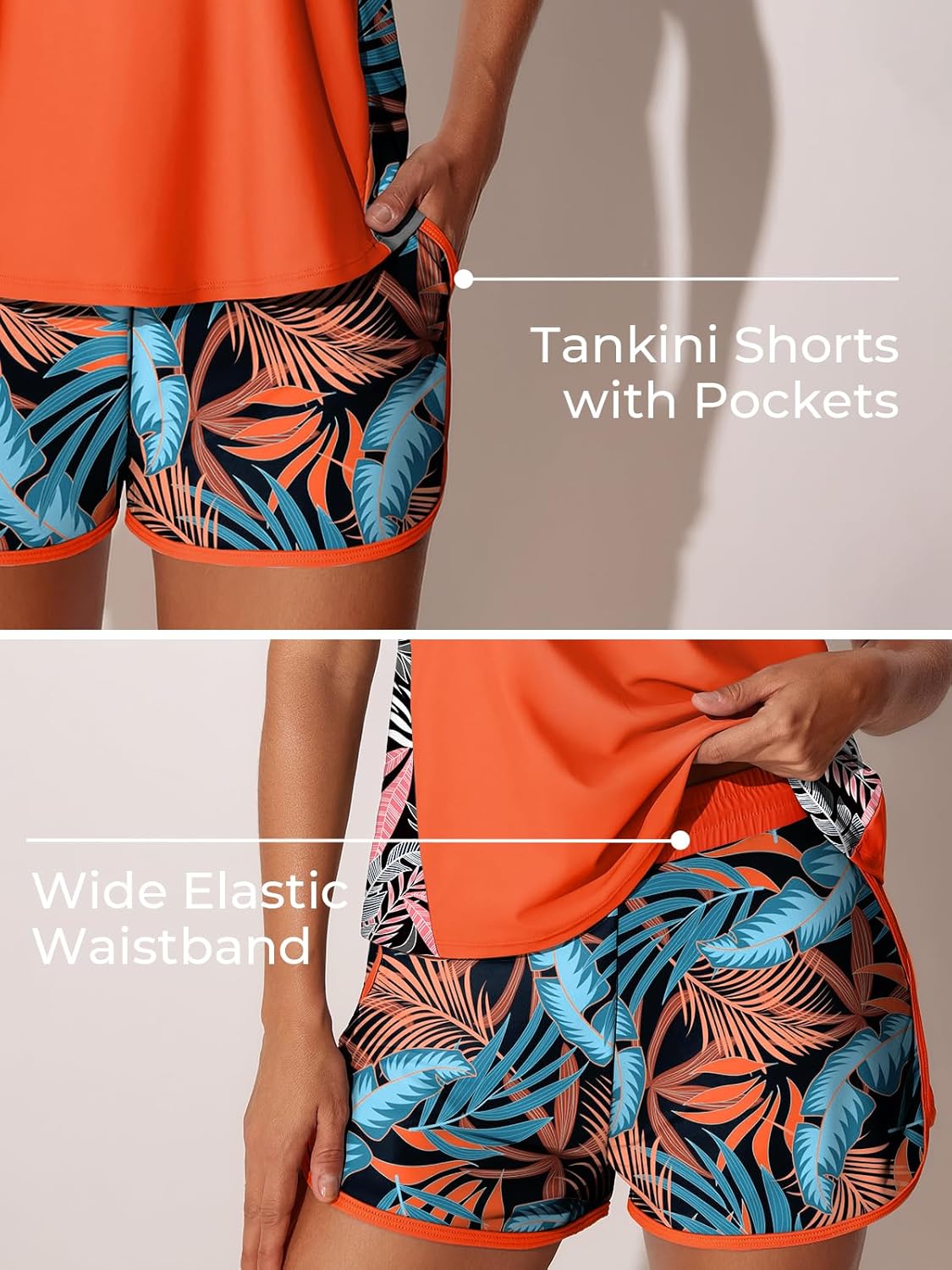 Thumbnail 3 de Summer Mae 2026 Tankini Blouson Two-Piece Swimsuit with Swim Shorts & Pockets for Women