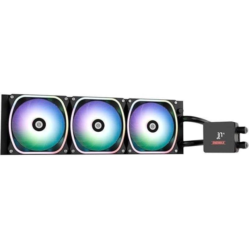 Detalle 2 de Enermax Aquafusion II 360 mm: Refrigeración líquida AIO con 3 ventiladores ARGB y display app