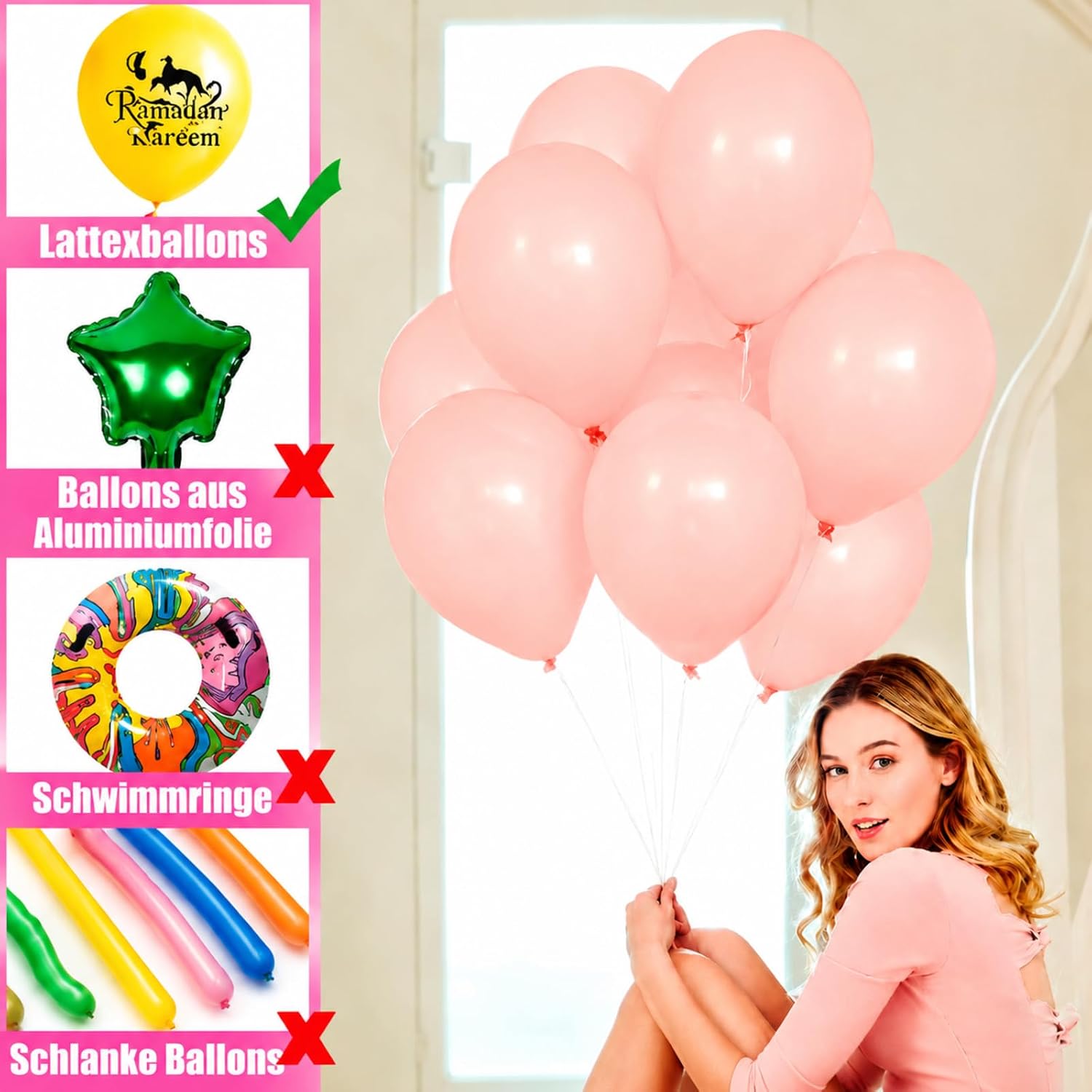 Detalle de FLSEPAMB Elektrische Luftballonpumpe – 600 W, 2 Düsen, 2 Modi, tragbar