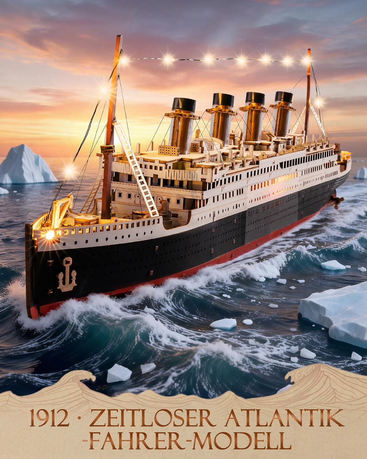 Detalle 2 de Rolife Titanic Holzpuzzle, 433 Teile