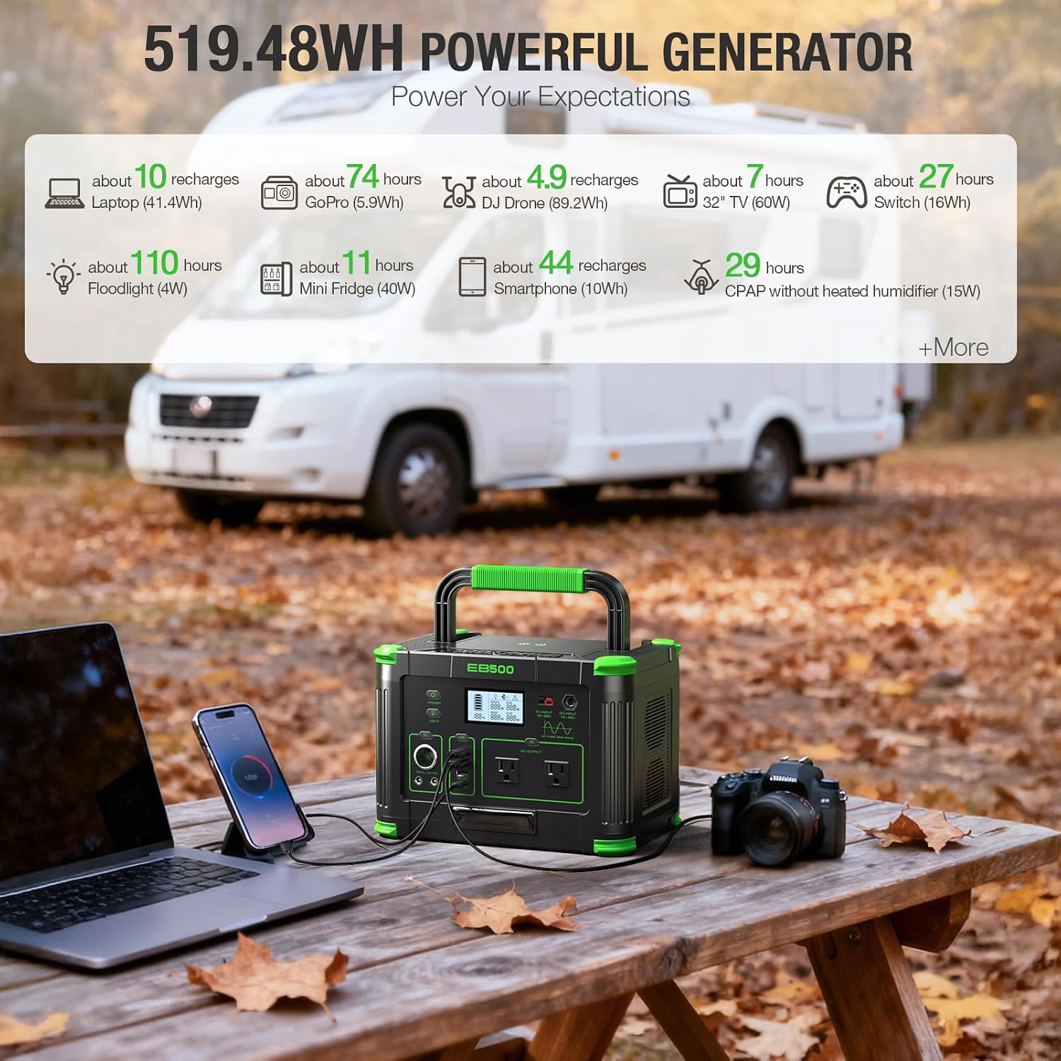 Thumbnail 1 de Portable Power Station 519.48Wh