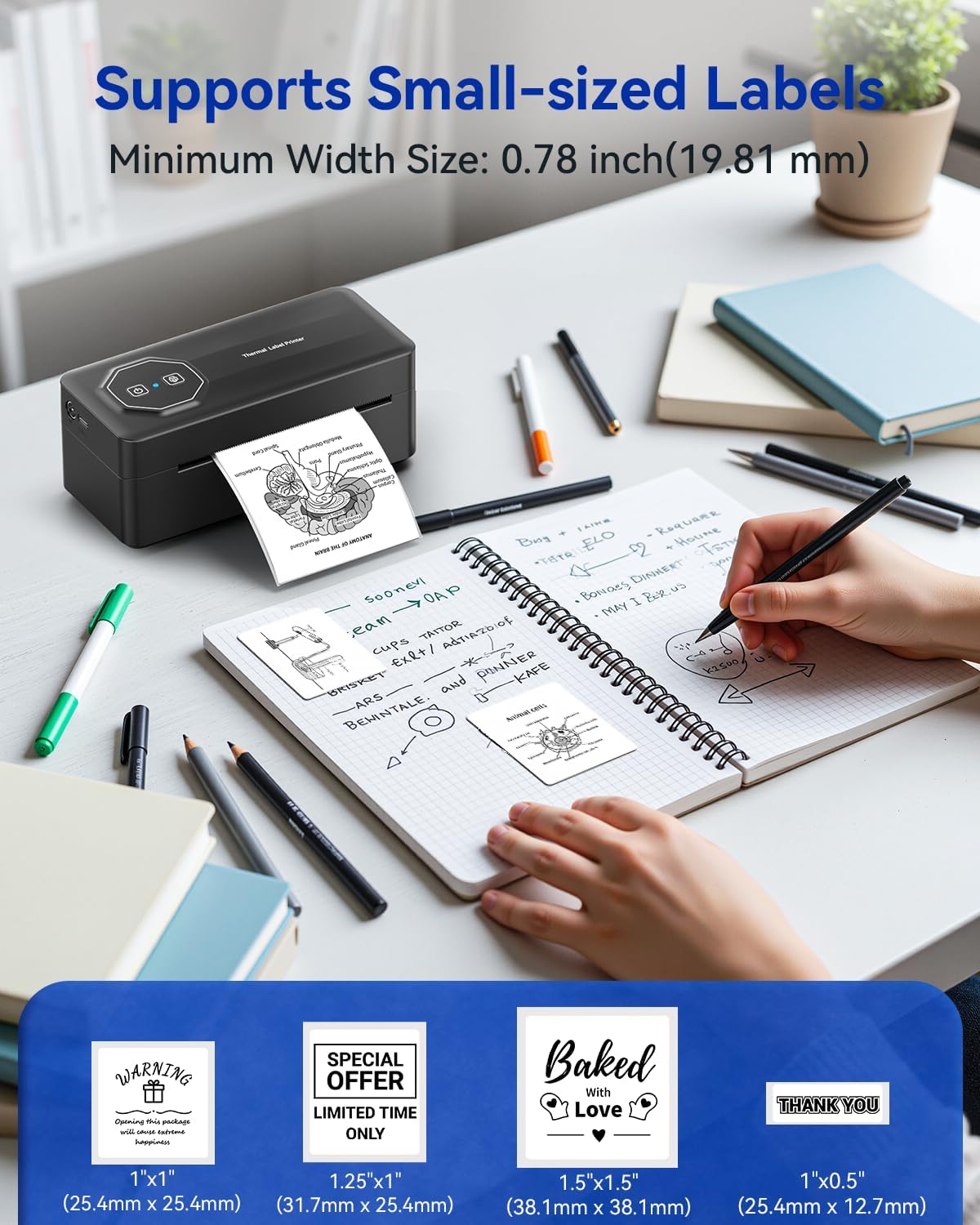 Thumbnail 4 de TATTMUSE Shipping Label Printer 4x6: Compact Bluetooth Thermal Label Printer for UK Shipments