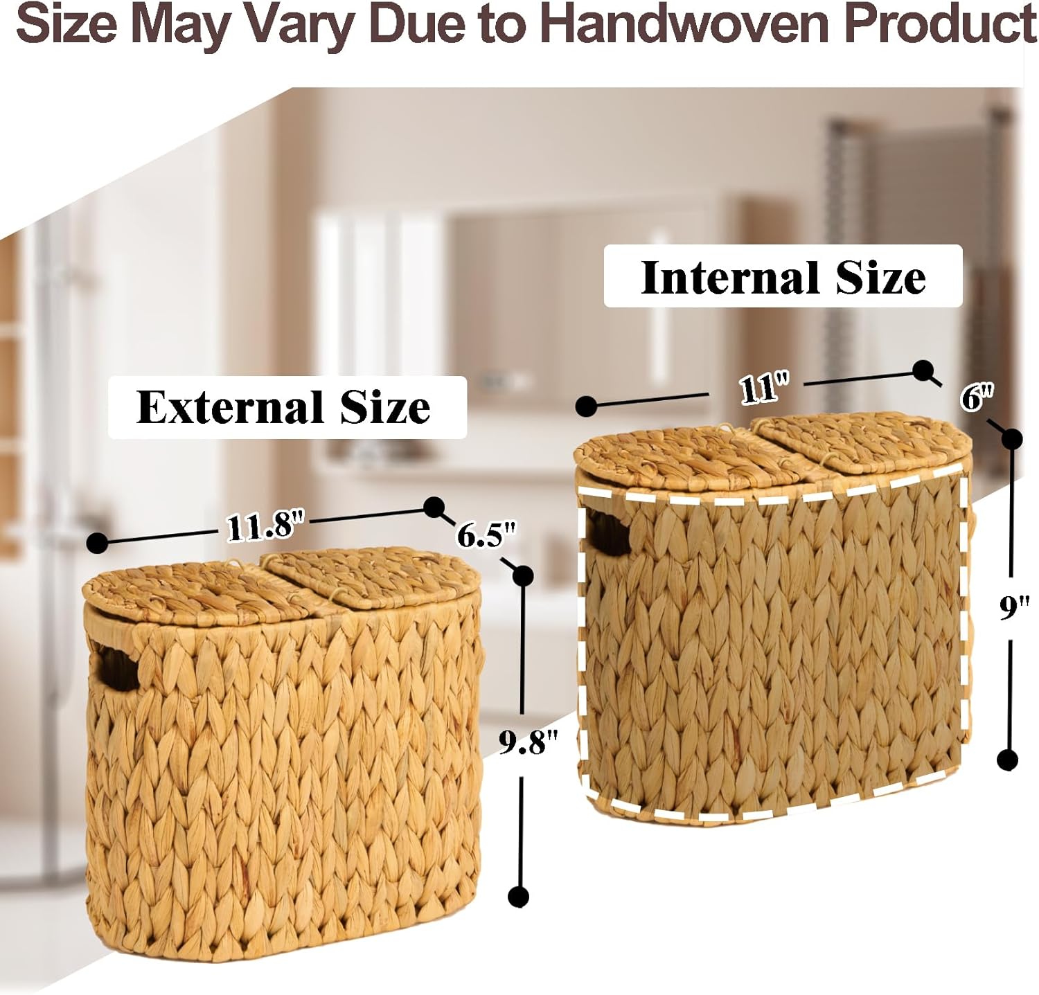 Thumbnail 2 de FairyHaus Wicker Toilet Paper Storage Basket with Lid 🧻