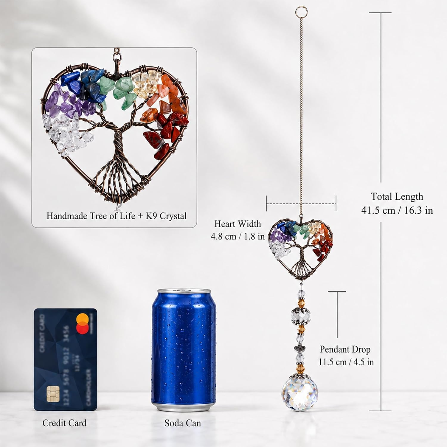 Thumbnail 6 de H&D HYALINE & DORA Tree of Life Heart Crystal Suncatcher Pendant