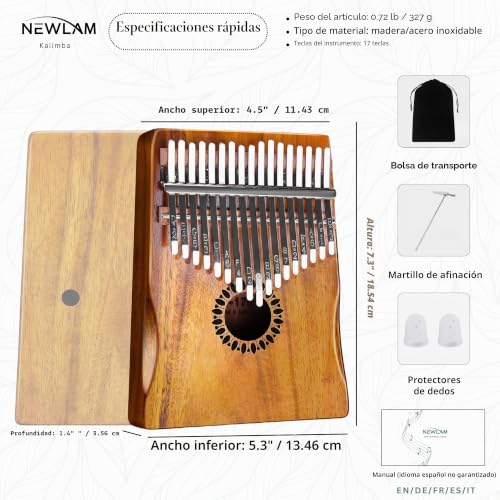 Thumbnail 7 de Newlam Kalimba Piano de Pulgar 17 Teclas: regalo musical para principiantes