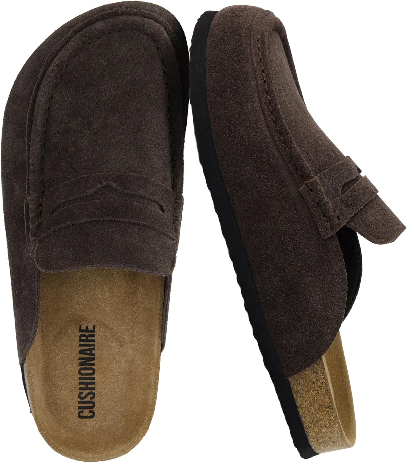 Detalle de CUSHIONAIRE Fondu Mule Clogs for Women, Suede, Memory Foam Footbed