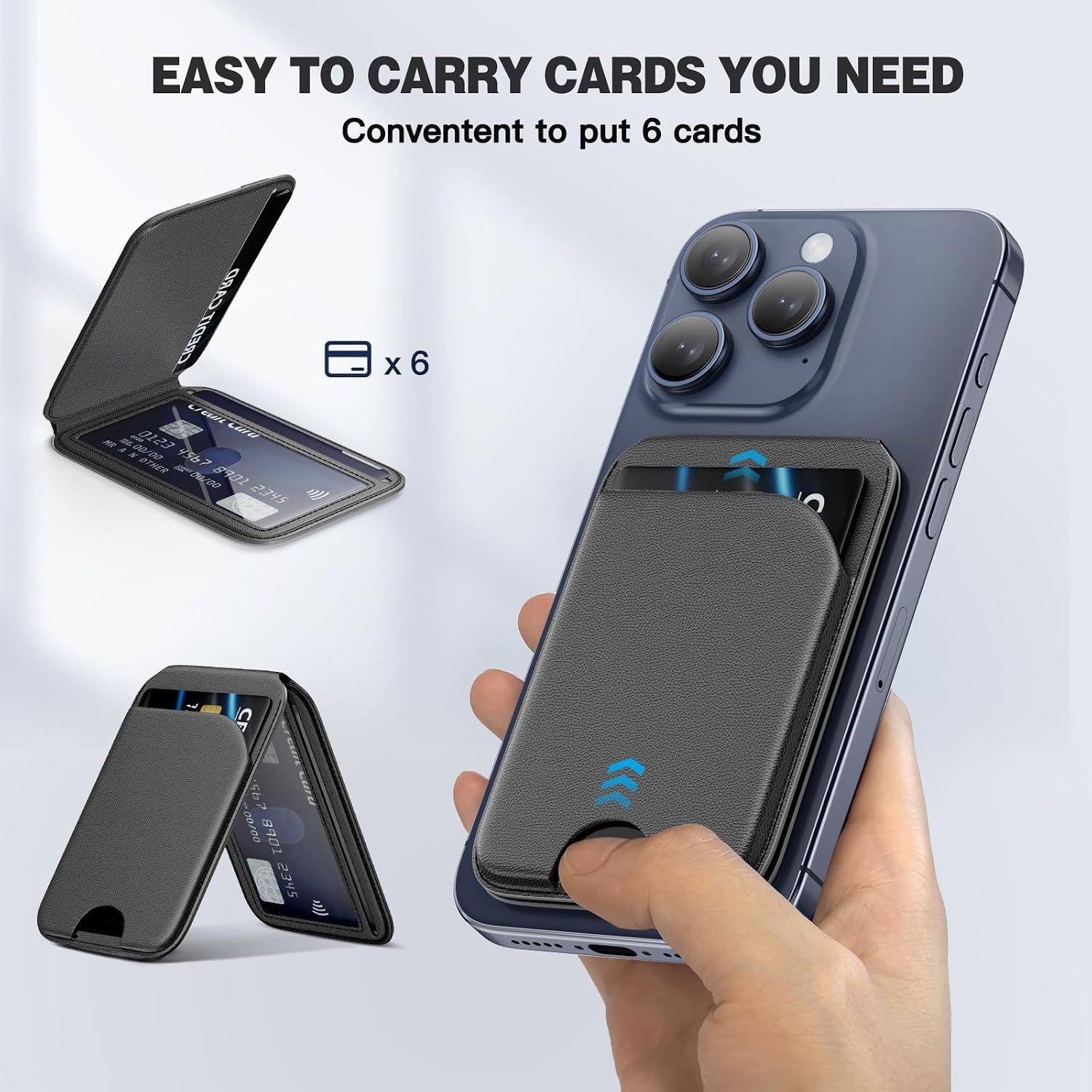 Detalle 2 de QYQBOON Mag-Safe Leather Wallet for iPhone 17