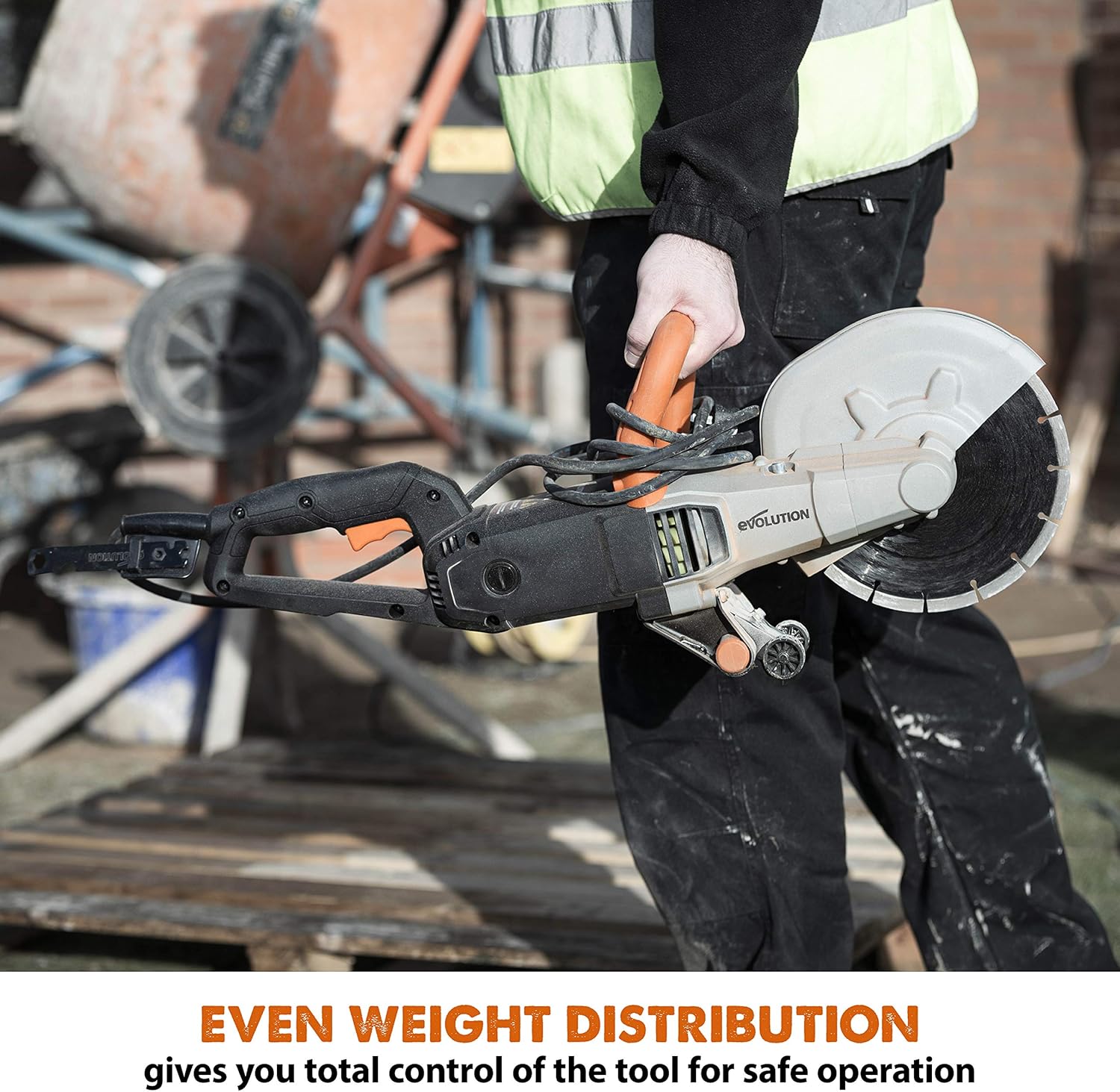 Detalle de Evolution Power Tools R230DCT Disc Cutter: 230mm Electric Cut‑off Saw for Concrete and Stone