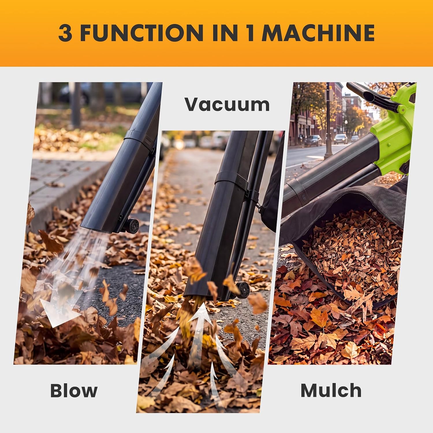 Detalle de NEWBULIG Electric Leaf Blower Vacuum Mulcher with 1.2-Bushel Bag
