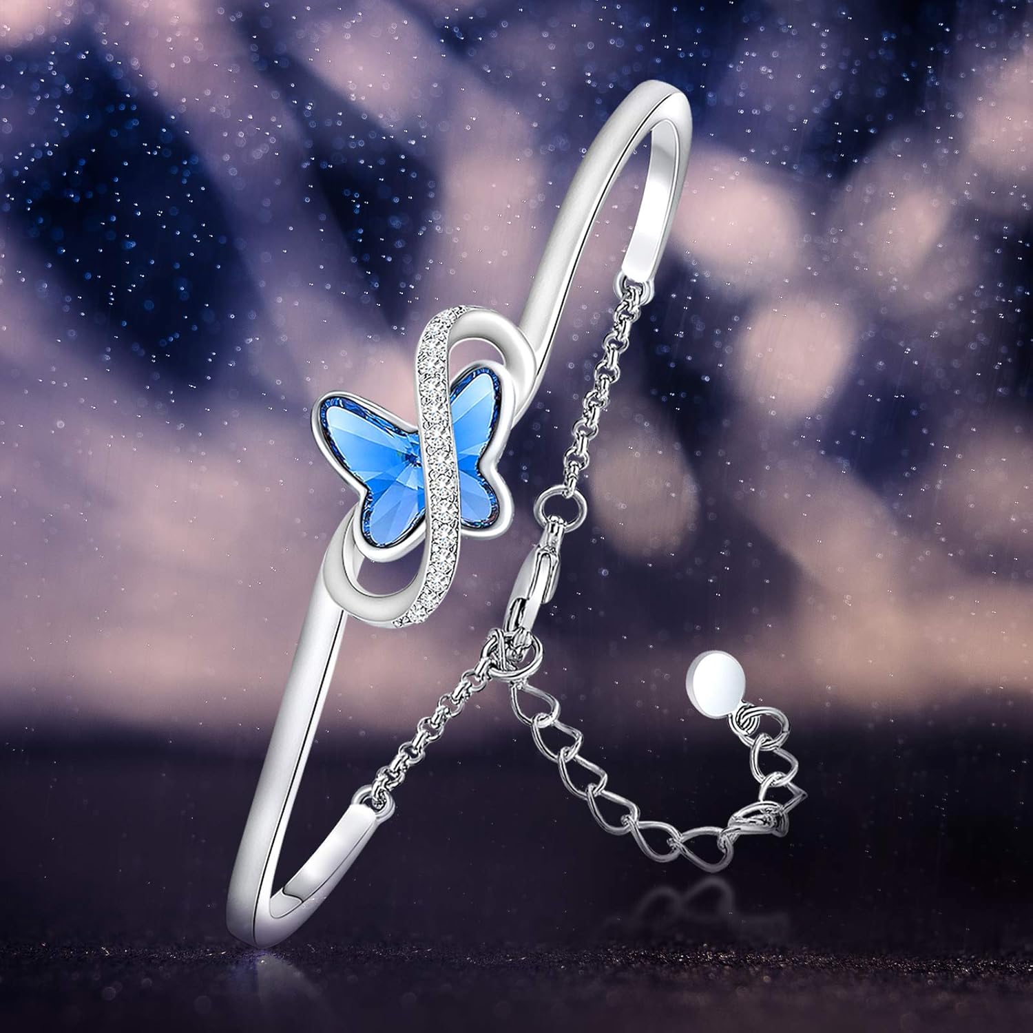 Thumbnail 4 de GEORGE · SMITH Bracciale in argento per donna con farfalla e simbolo dell'infinito – Regolabile, confezione regalo