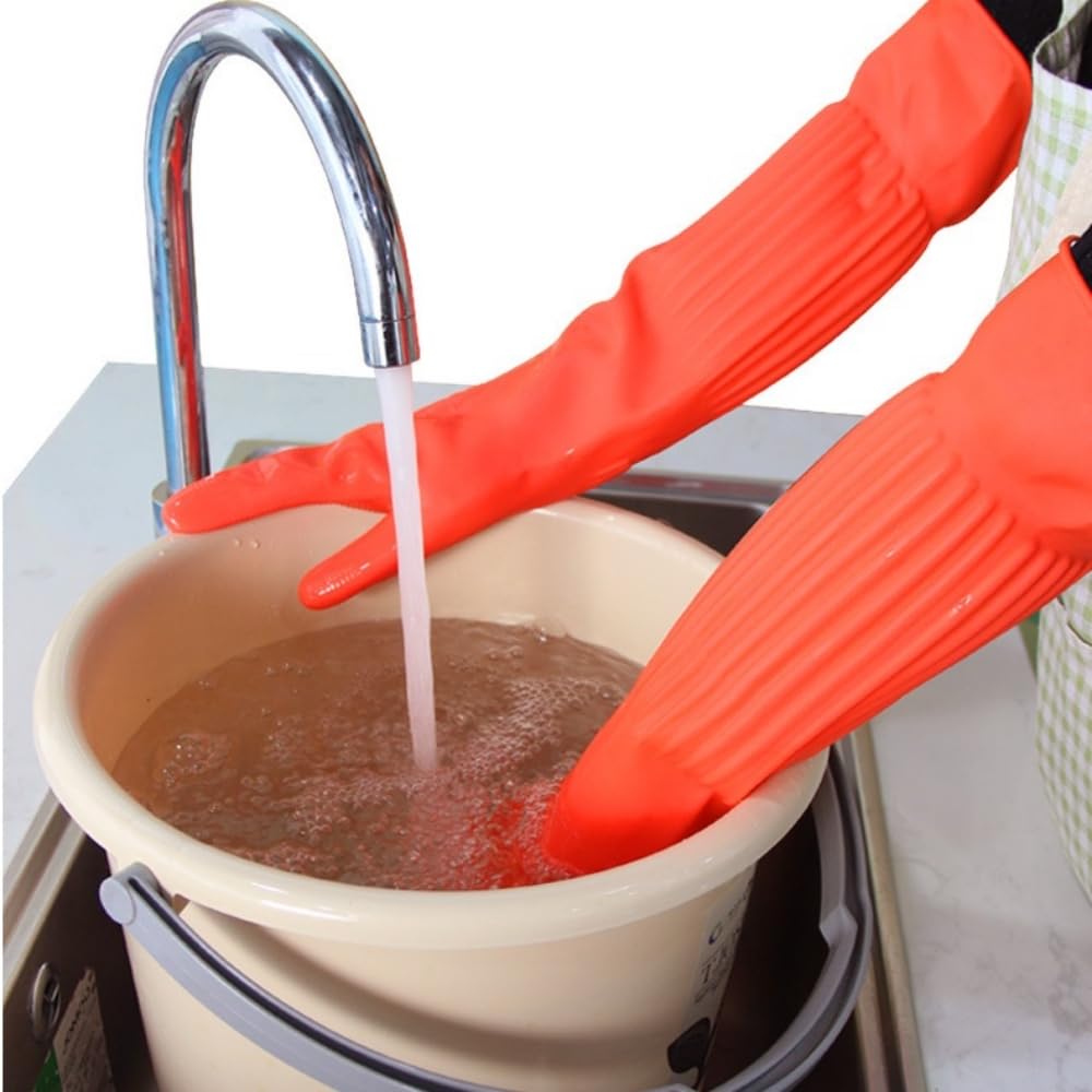 Thumbnail 5 de YIOIY Reusable Rubber Dishwashing Gloves S Red