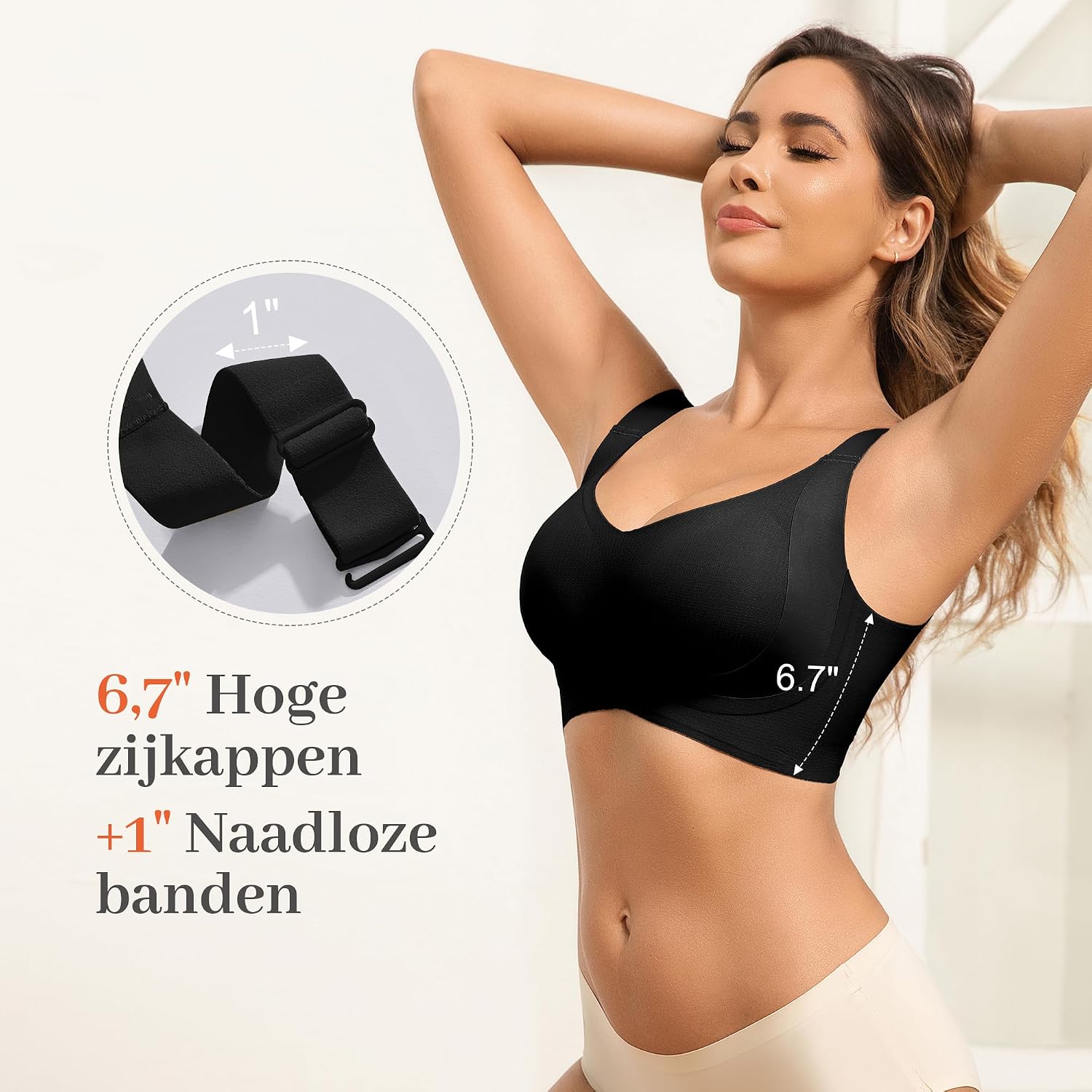 Detalle 1 de Fittingirls draadloze push-up minimizerbeha met volledige bedekking