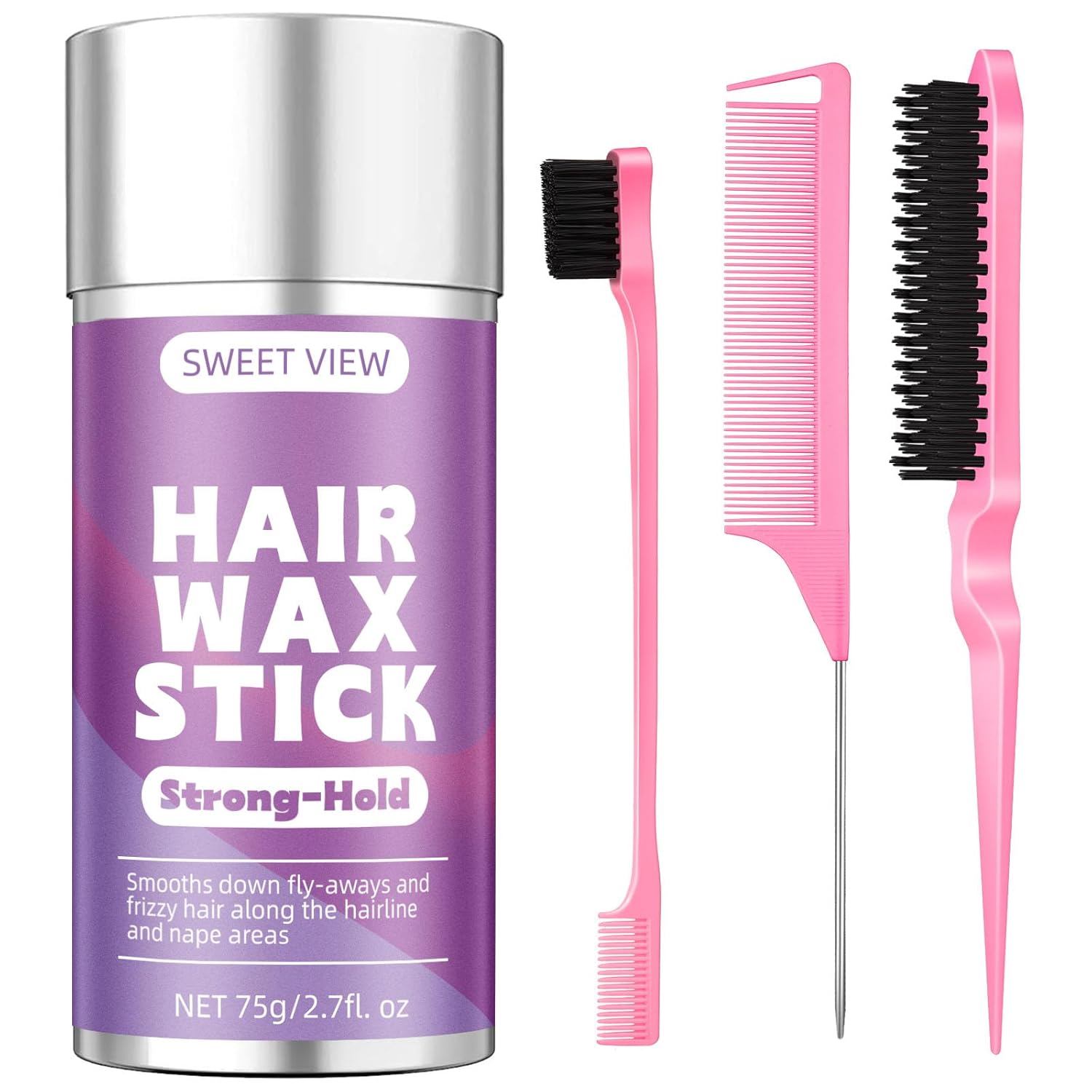 Detalle de Sweet View Haarwachs-Stick & Haarbürsten – Pflege-Set für glatte Frisuren bei Mädchen