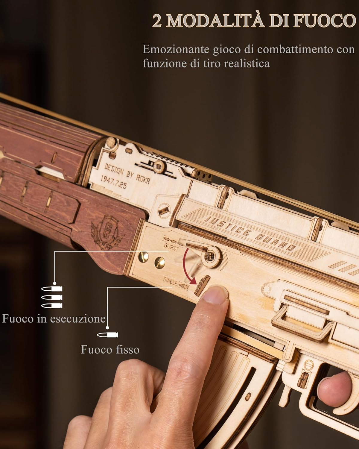 Thumbnail 2 de ROKR Puzzle 3D in Legno LQ901: Modellino da Costruire con Elastici 315 Parti