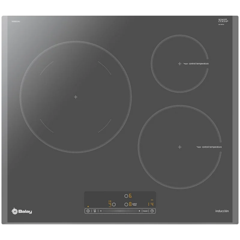 Detalle de Balay 3EB965AU: Placa de inducción de 3 Zonas, gris antracita, 60 cm