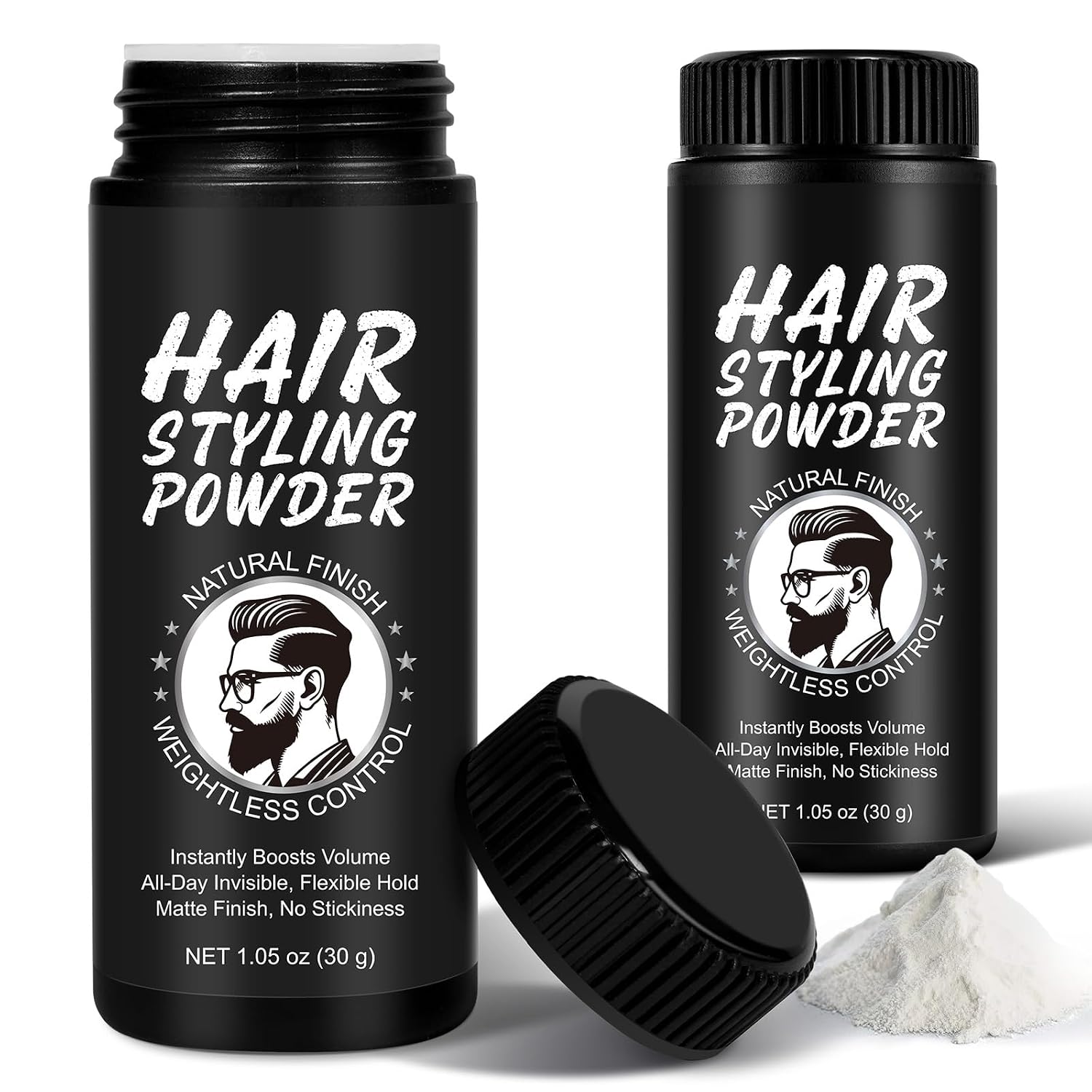 Detalle de Volumen Puder Haare – Haarpuder Männer 2 × 30 g, Textur & Halt mit mattem Finish