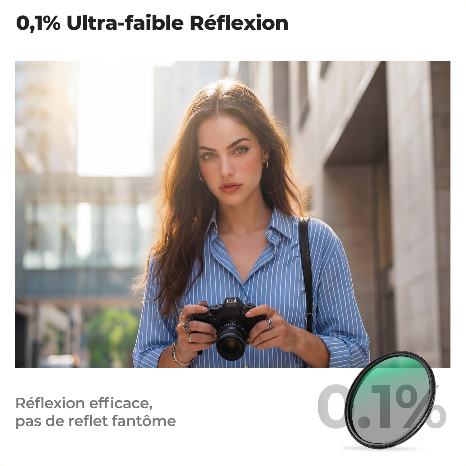 Detalle de K&F CONCEPT filtre 67 mm polarisant CPL et black diffusion 1/4 (2 en 1) True Color