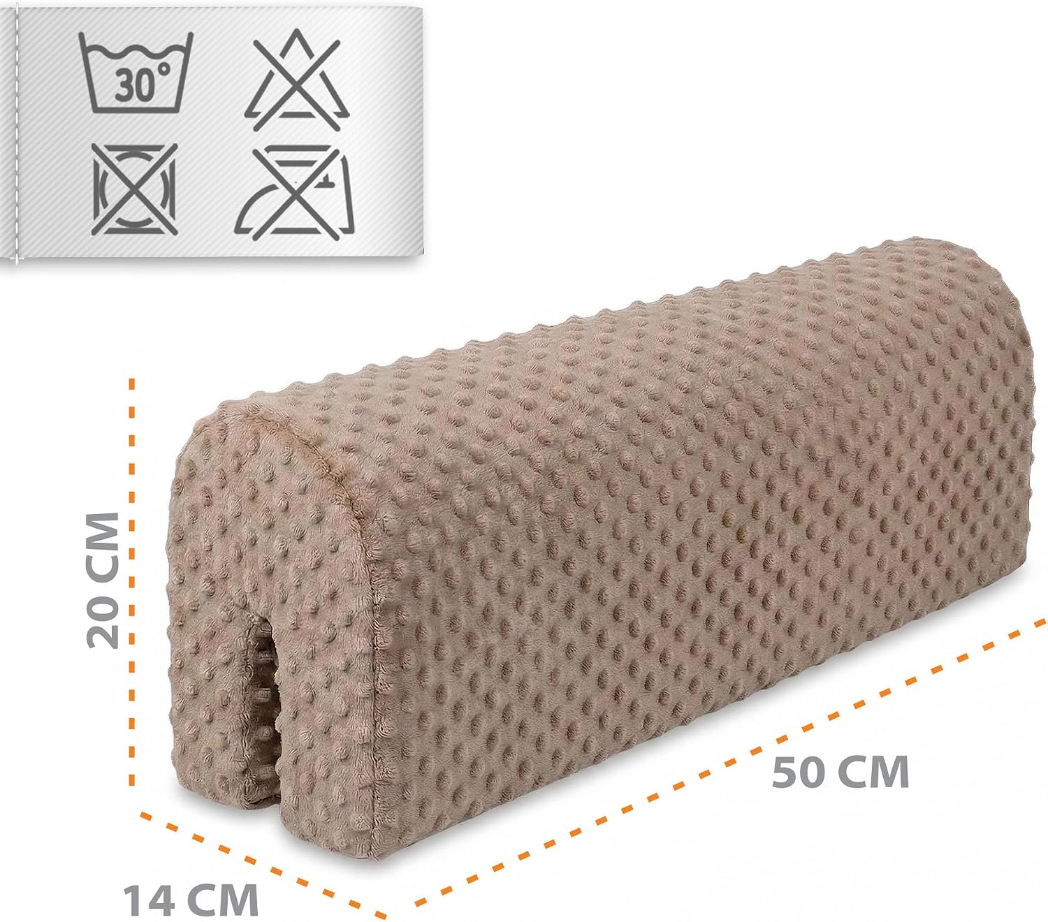 Thumbnail 1 de Bettkantenschutz für Kinderbetten (50 cm) – Beige mit Minky-Bezug für sicheren Schutz am Bettrahmen