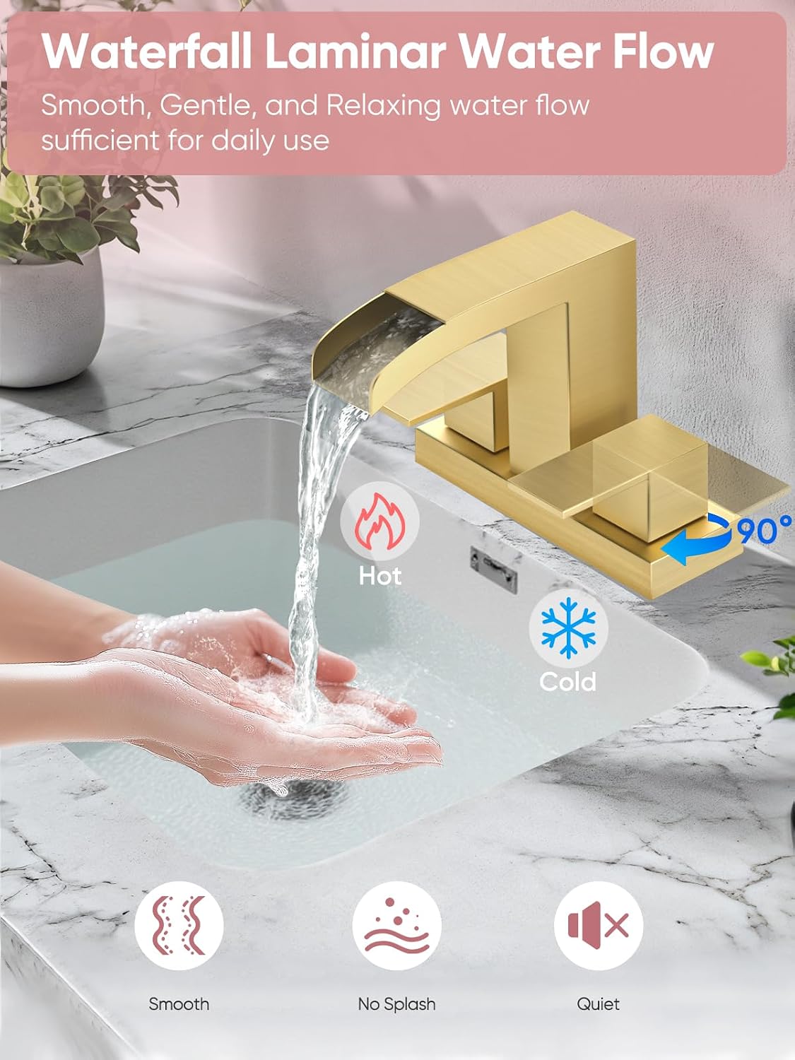 Detalle de Cobbe Bathroom Faucet, Brushed Gold